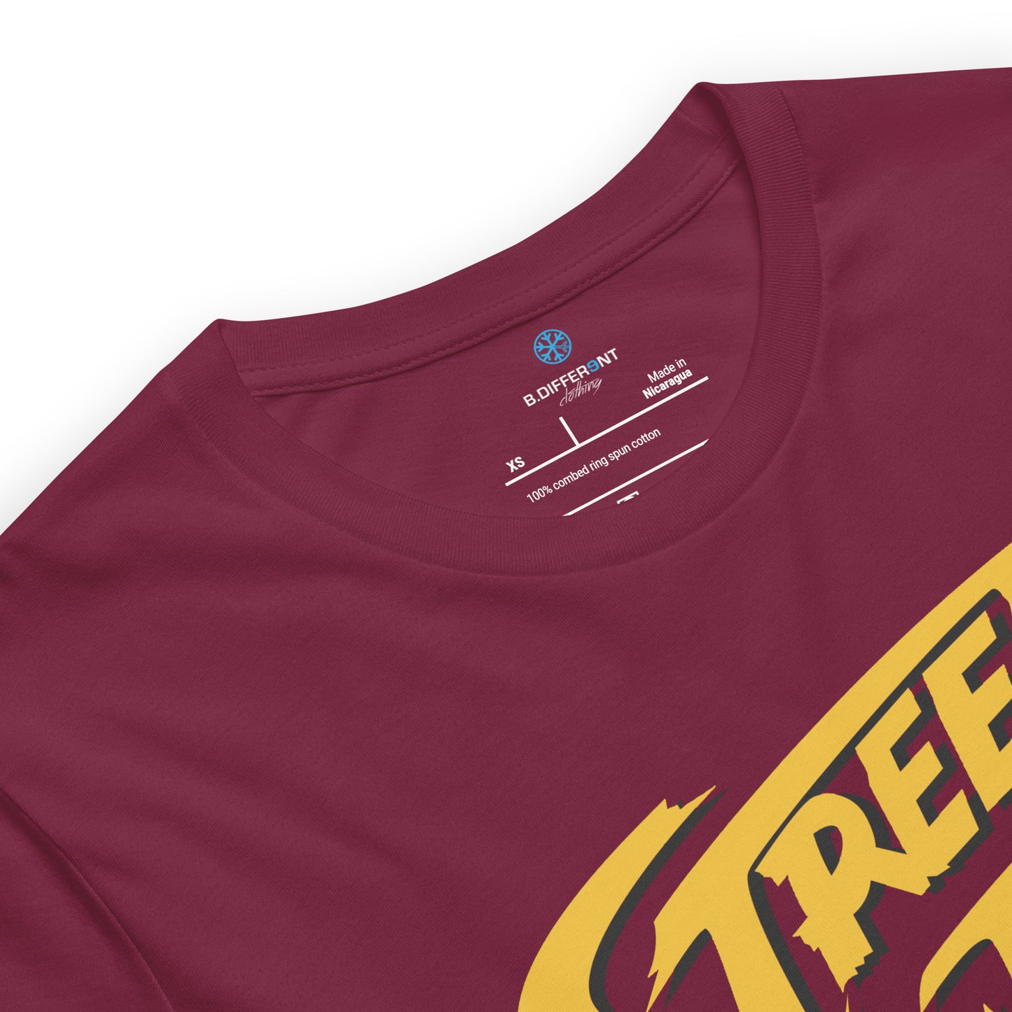 Maroon-Street Writer Graffiti Tee from B.Different Clothing, collar, graffiti-inspired streetwear t-shirt