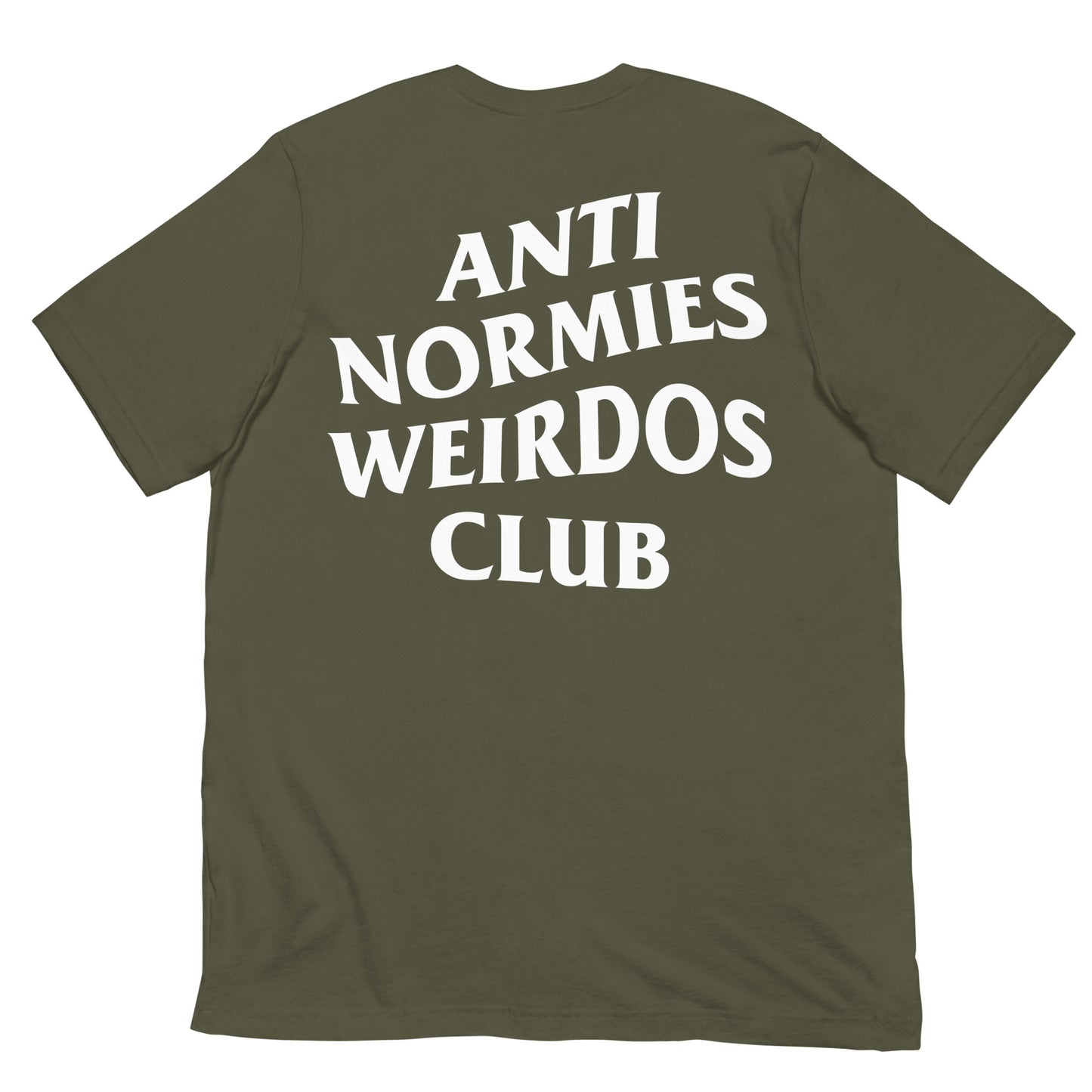 Green-Anti Normies Weirdos Club Tee from B.Different Clothing, back view, graffiti-inspired streetwear t-shirt