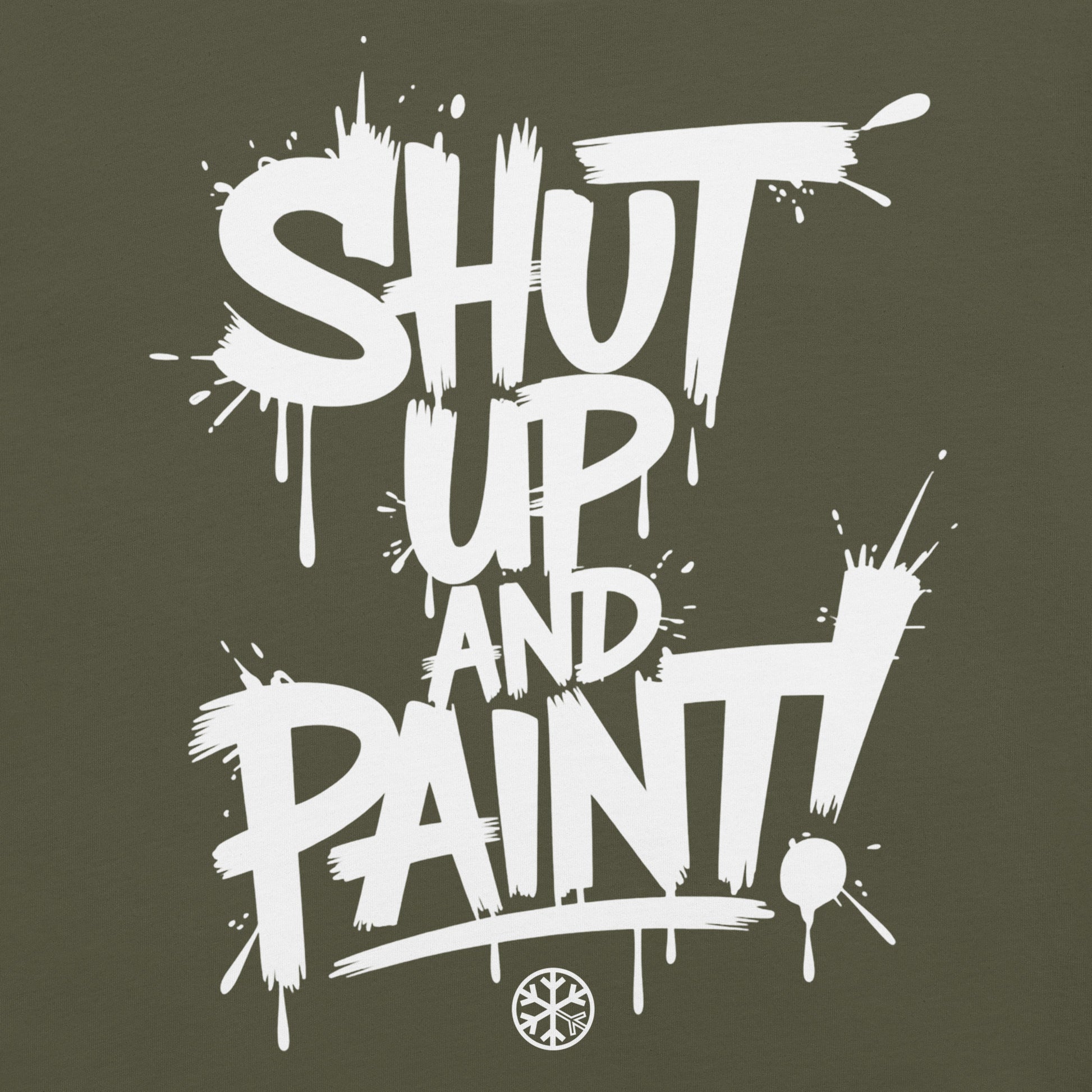 Green-Shut Up and Paint Graffiti Tee from B.Different Clothing, graphic, graffiti-inspired streetwear t-shirt