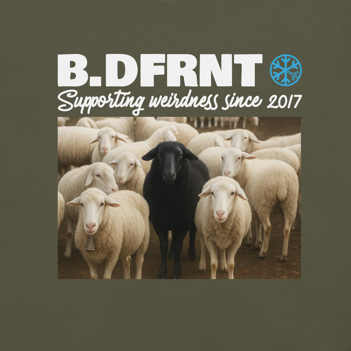 Green-Black Sheep Tee from B.Different Clothing, graphic, graffiti-inspired streetwear t-shirt
