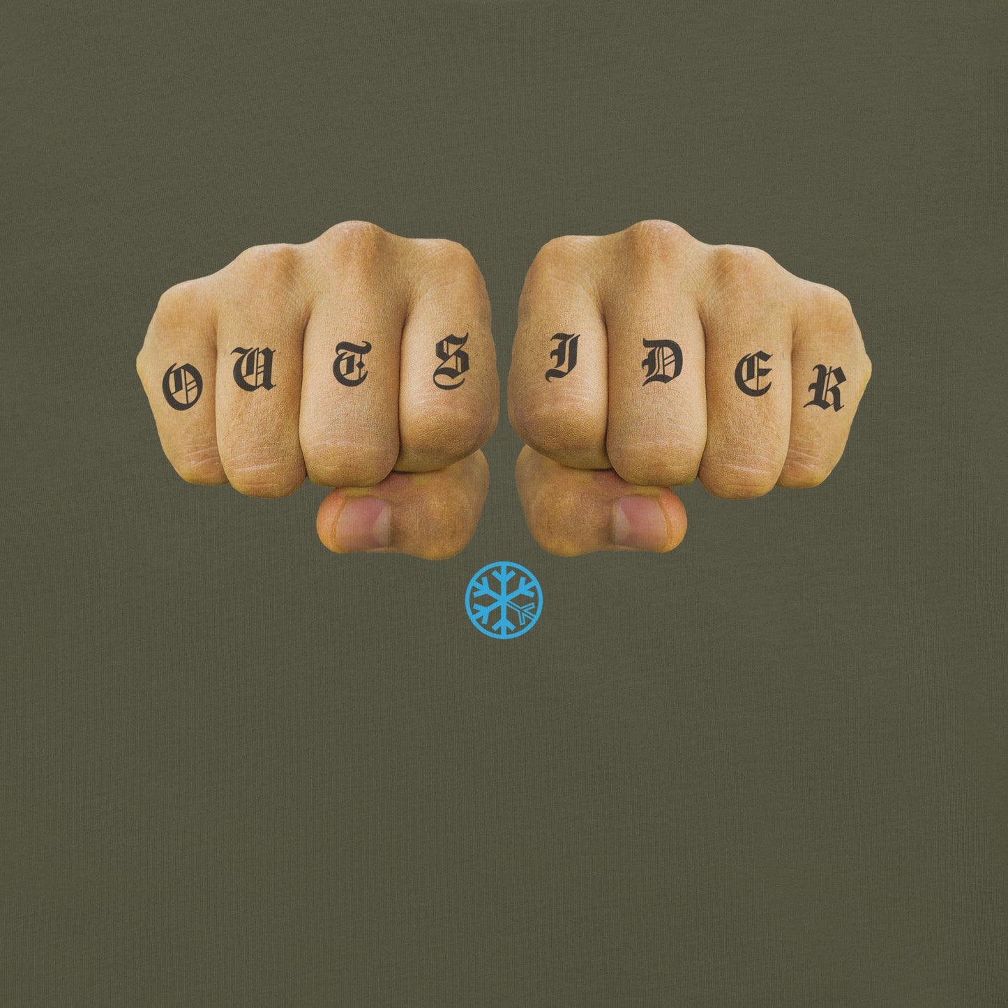 Green-Outsider Tattoo Tee from B.Different Clothing, graphic, graffiti-inspired streetwear t-shirt