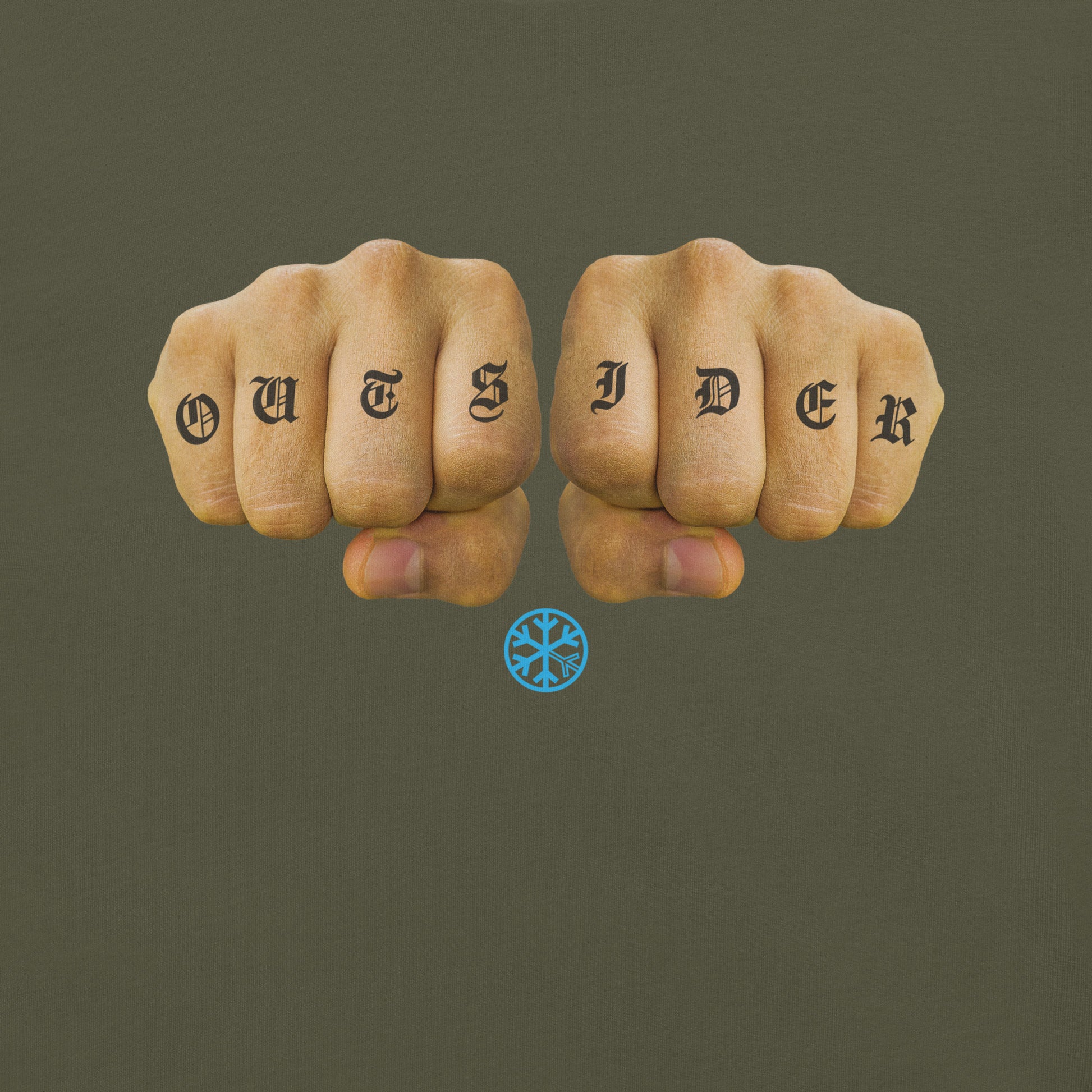 Green-Outsider Tattoo Tee from B.Different Clothing, graphic, graffiti-inspired streetwear t-shirt