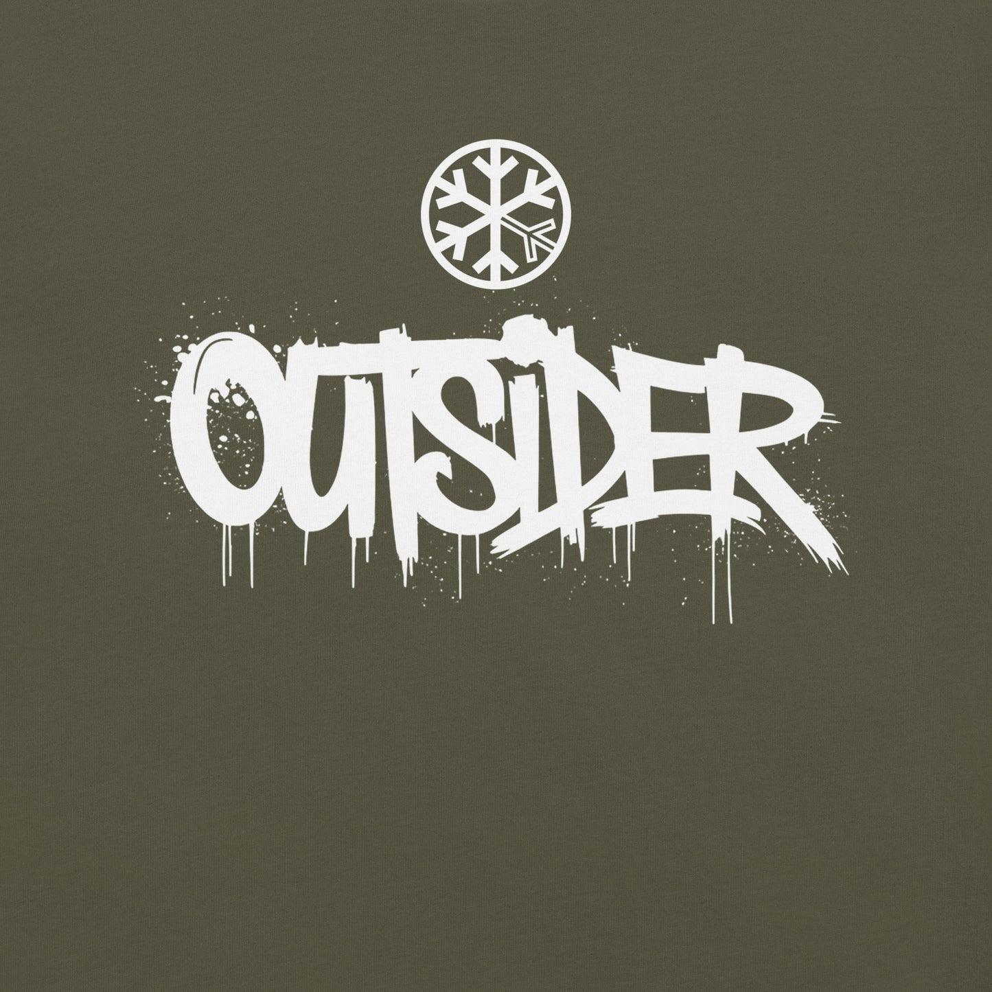 Green-Outsider Graffiti Tag Tee from B.Different Clothing, graphic, graffiti-inspired streetwear t-shirt