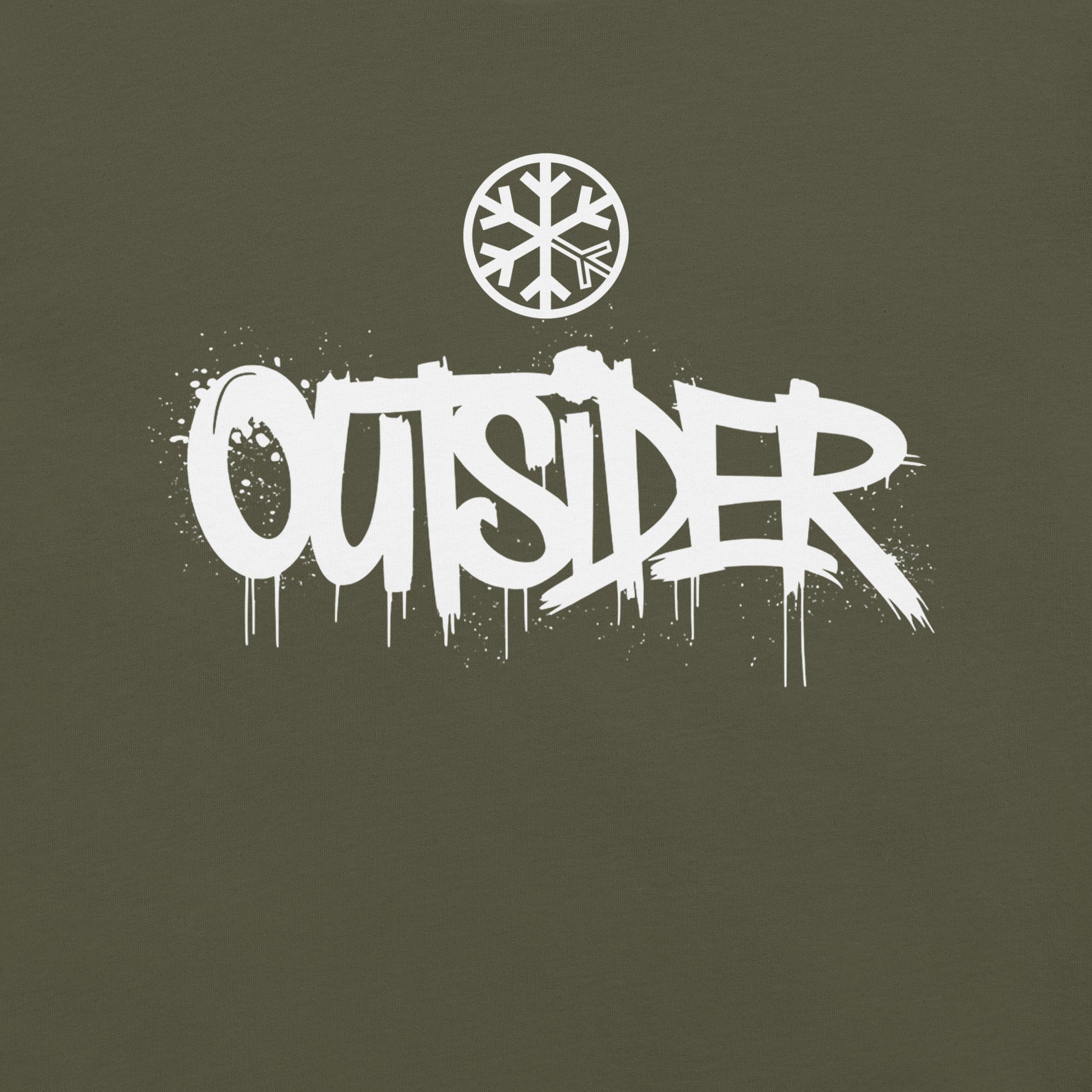 Green-Outsider Graffiti Tag Tee from B.Different Clothing, graphic, graffiti-inspired streetwear t-shirt