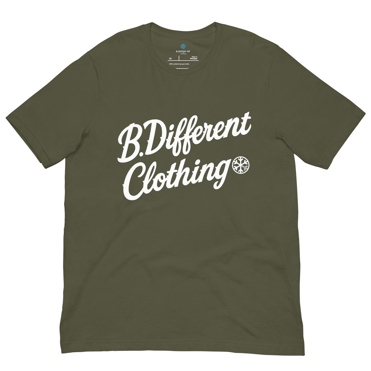 Green-The League Tee from B.Different Clothing, front view, graffiti-inspired streetwear t-shirt