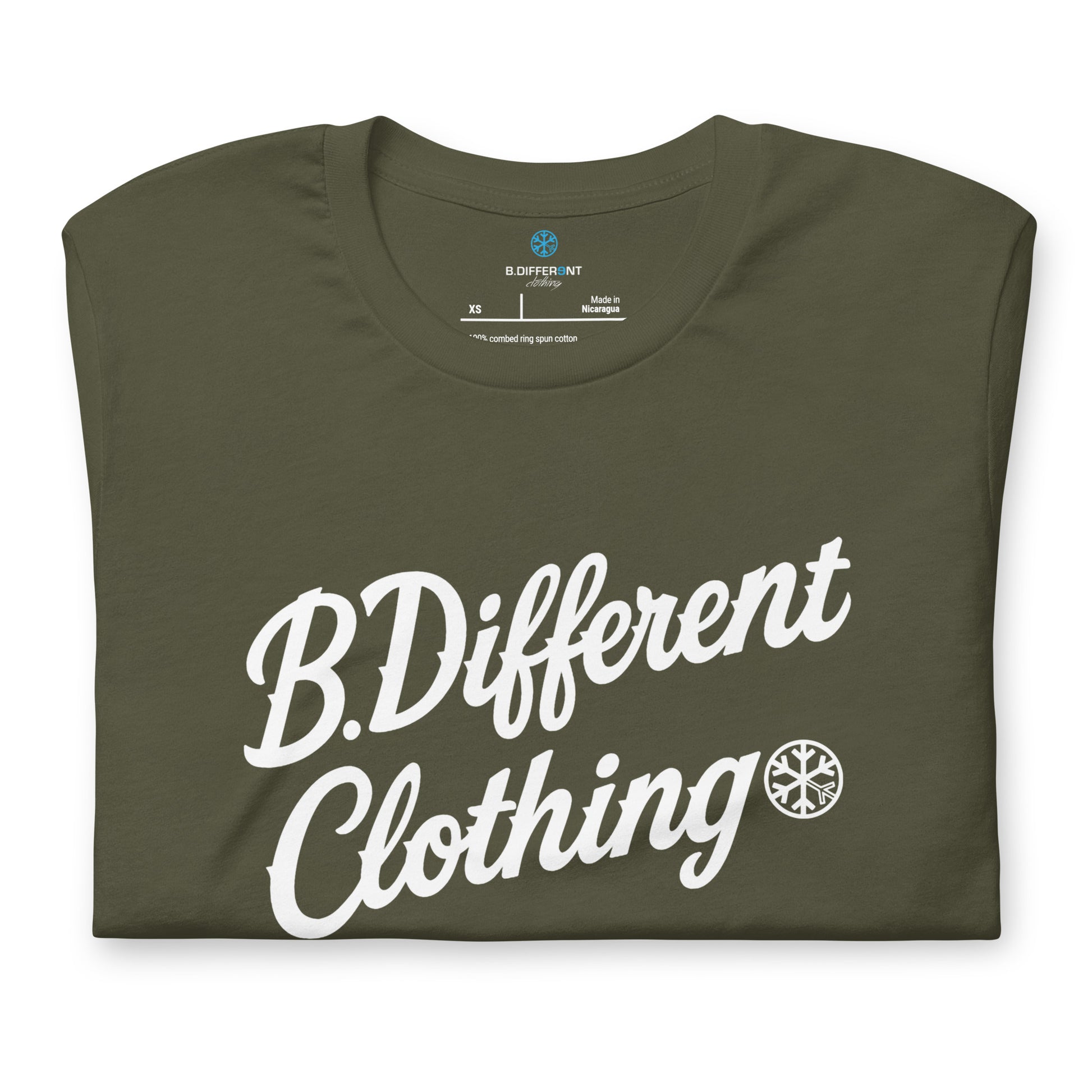 Green-The League Tee from B.Different Clothing, folded, graffiti-inspired streetwear t-shirt