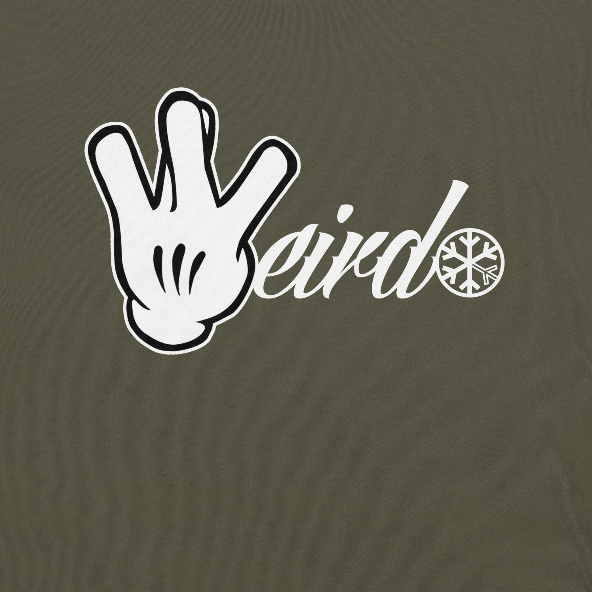Green-Weirdo Hand Sign Tee from B.Different Clothing, graphic, graffiti-inspired streetwear t-shirt