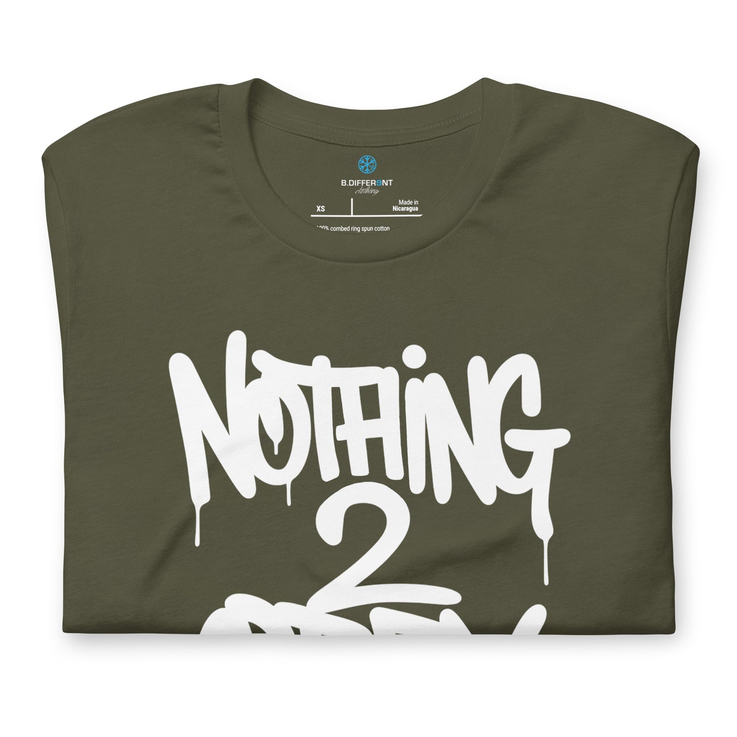 Green-Nothing 2 Obey Graffiti Tee from B.Different Clothing, folded, graffiti-inspired streetwear t-shirt