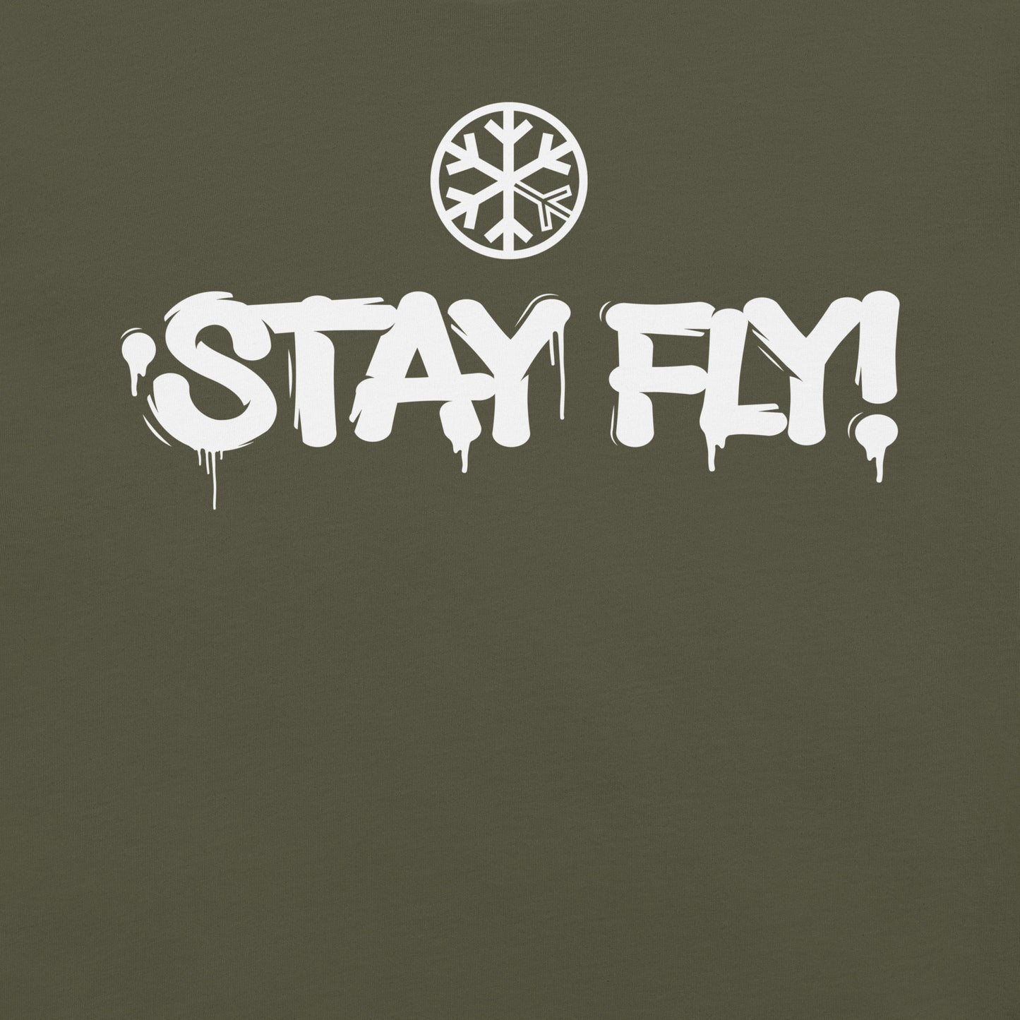 Green-Stay Fly Graffiti Tag Tee from B.Different Clothing, graphic, graffiti-inspired streetwear t-shirt