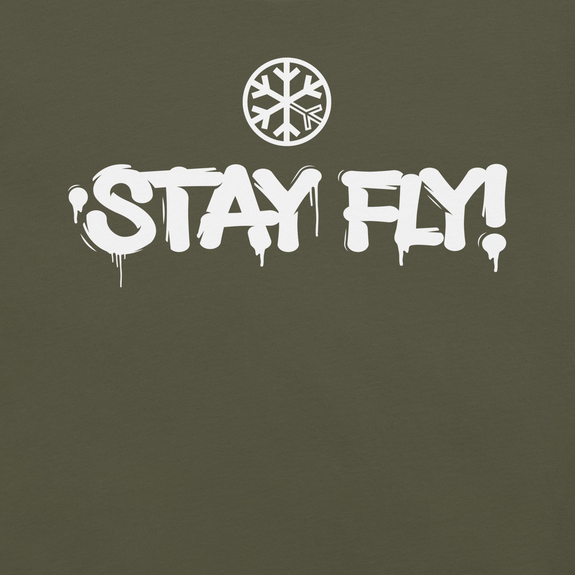 Green-Stay Fly Graffiti Tag Tee from B.Different Clothing, graphic, graffiti-inspired streetwear t-shirt