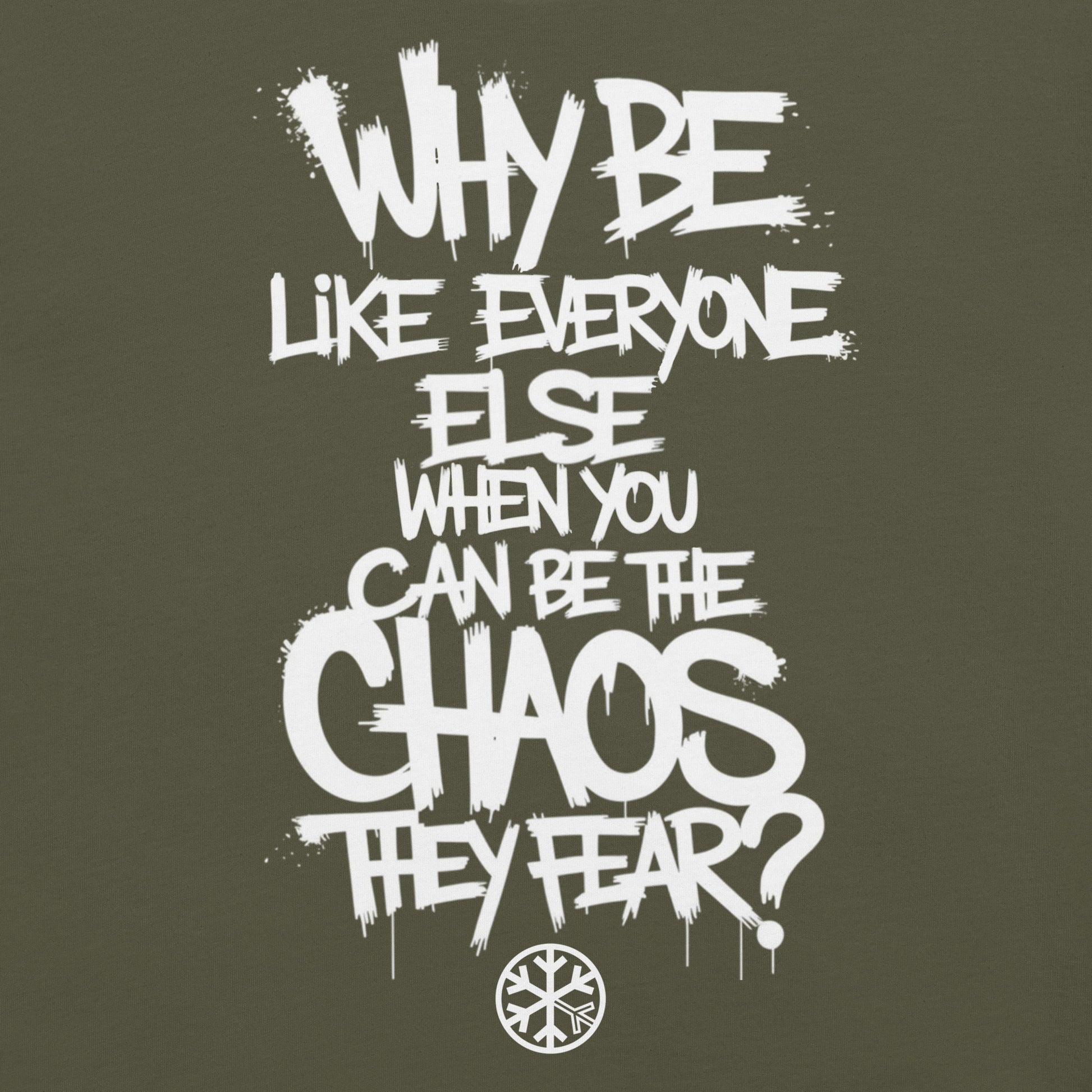 Green-Chaos They Fear Graffiti Tag Tee from B.Different Clothing, graphic, graffiti-inspired streetwear t-shirt