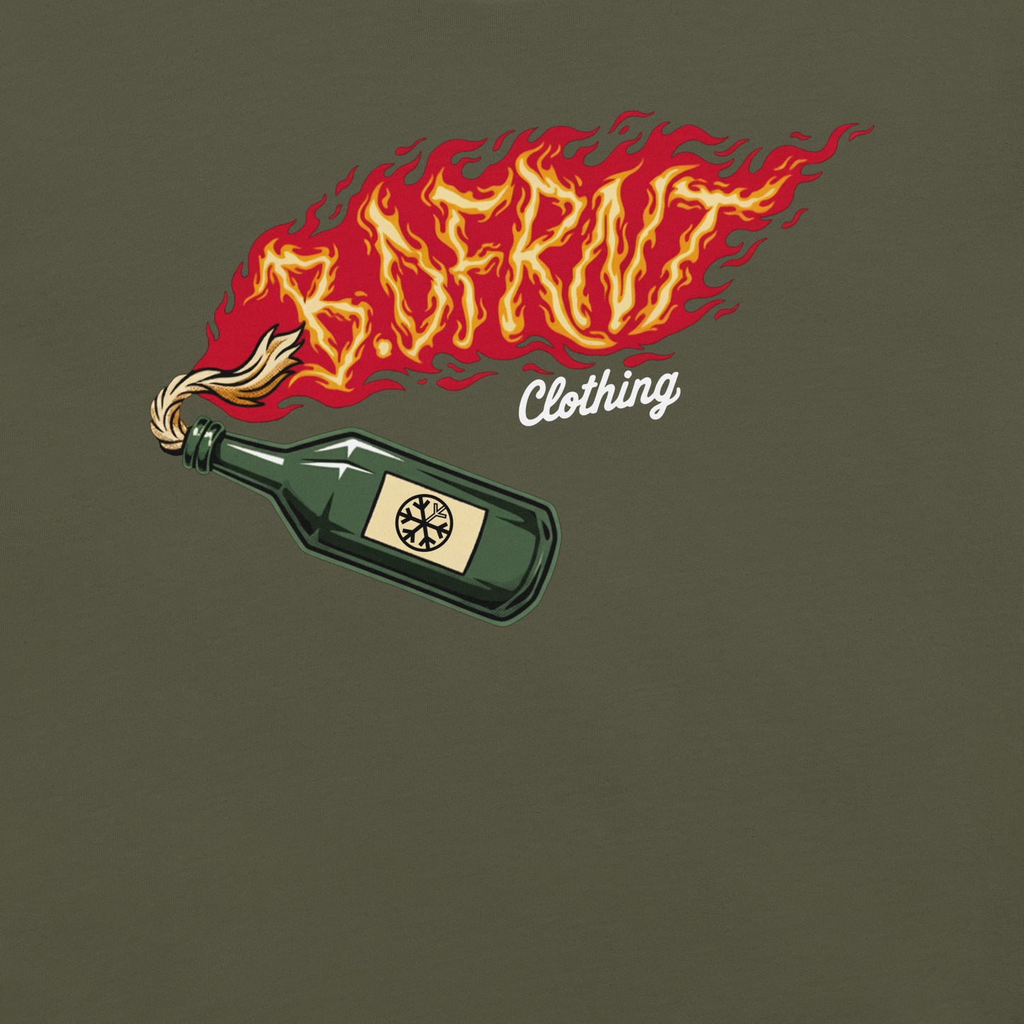 Green-Molotov Graffiti Tee from B.Different Clothing, graphic, graffiti-inspired streetwear t-shirt