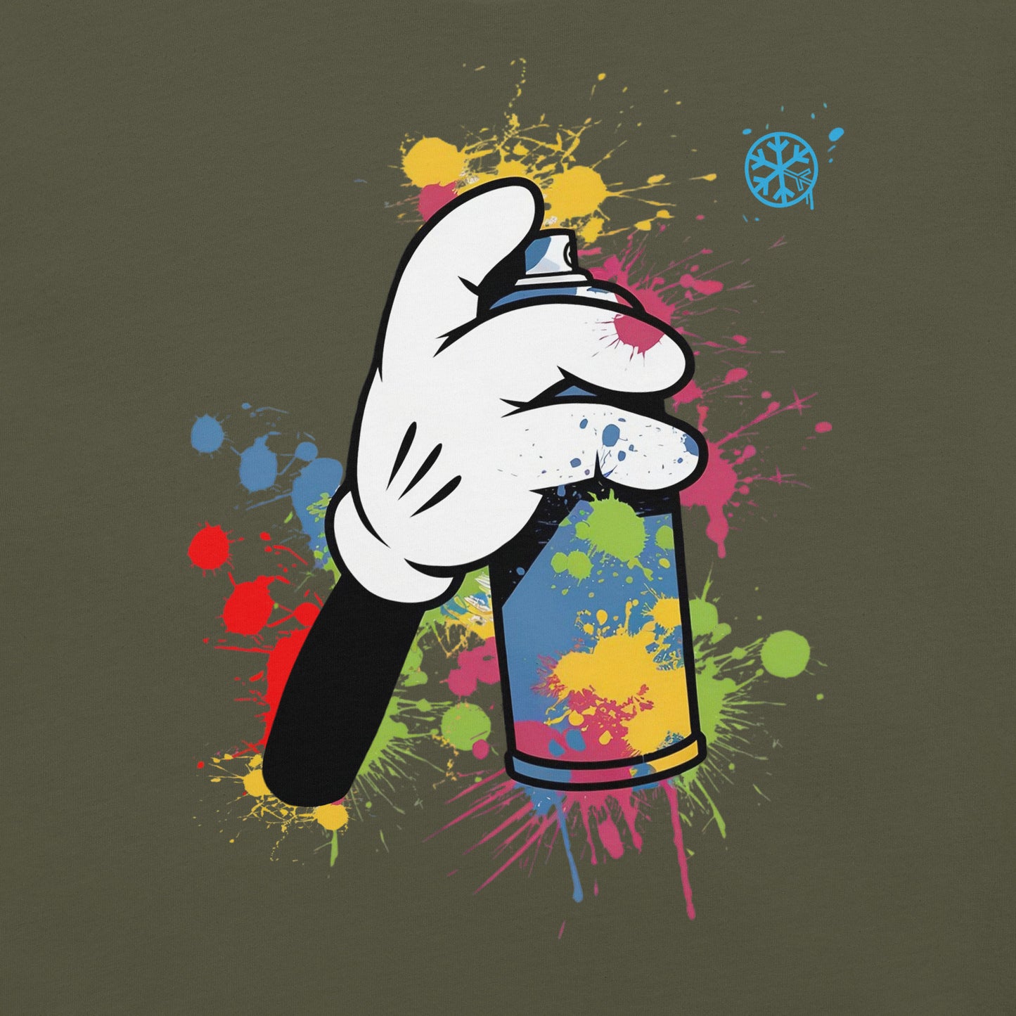 Green-Hand Spray Can Graffiti Tee from B.Different Clothing, graphic, graffiti-inspired streetwear t-shirt