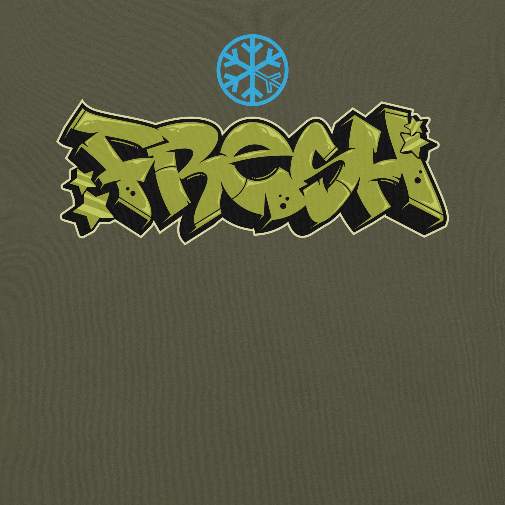 Green-Fresh Graffiti Piece Tee from B.Different Clothing, graphic, graffiti-inspired streetwear t-shirt