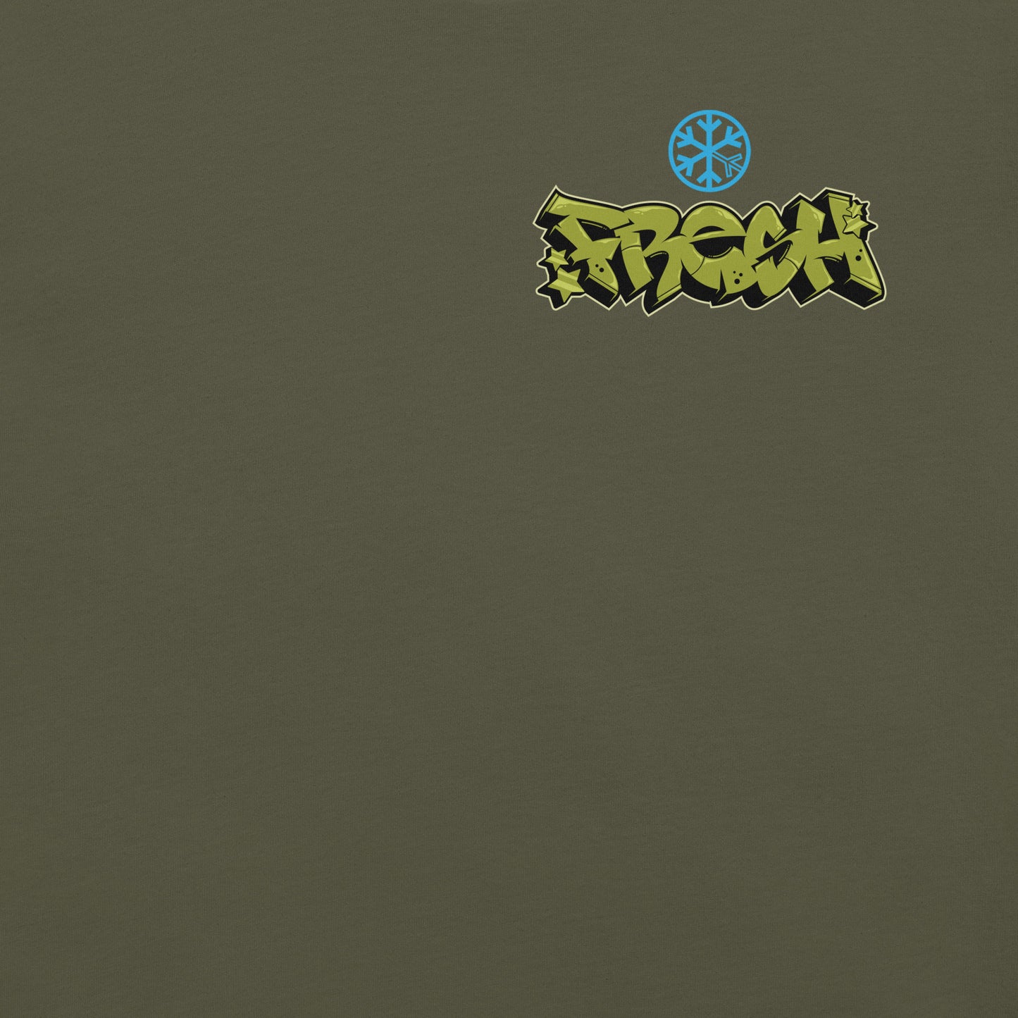Green-Fresh Graffiti Character Tee from B.Different Clothing, front graphic, graffiti-inspired streetwear t-shirt