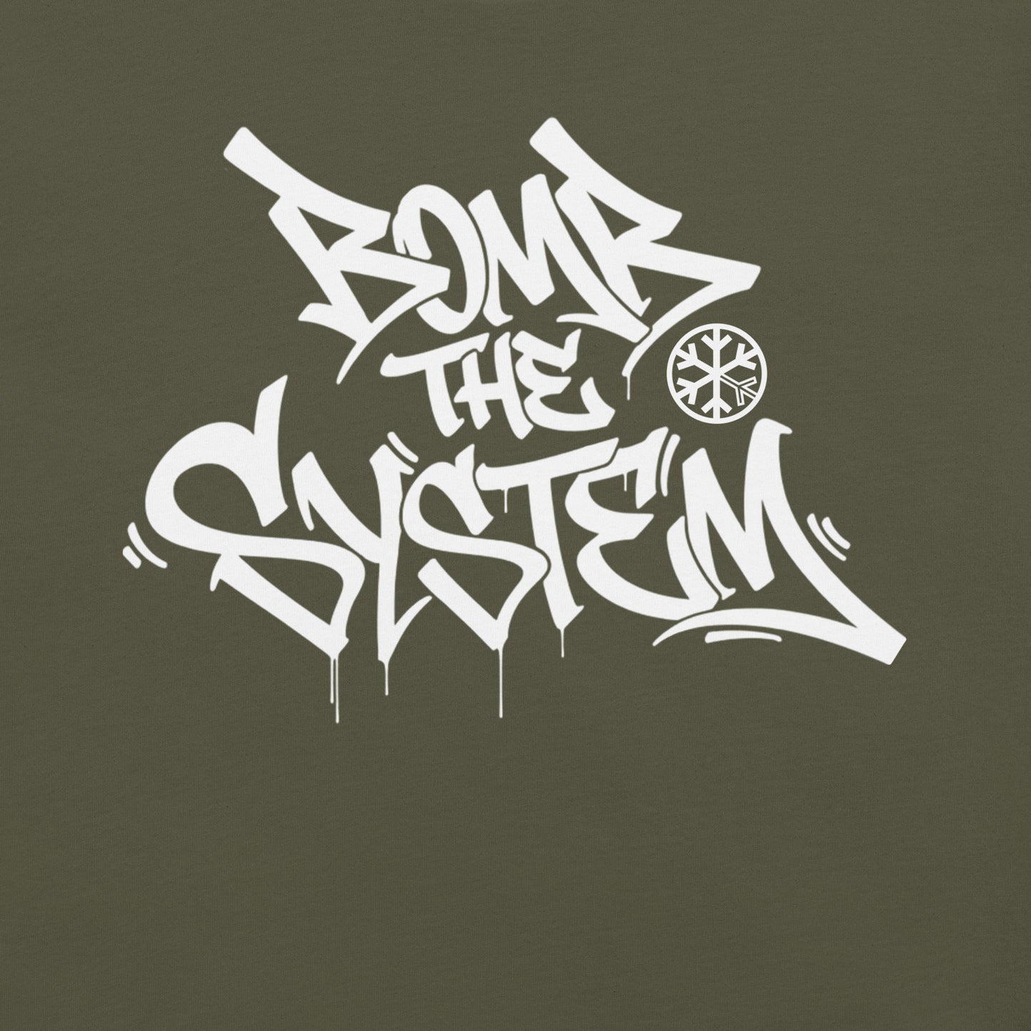 Green-Bomb The System Graffiti Tee from B.Different Clothing, graphic, graffiti-inspired streetwear t-shirt
