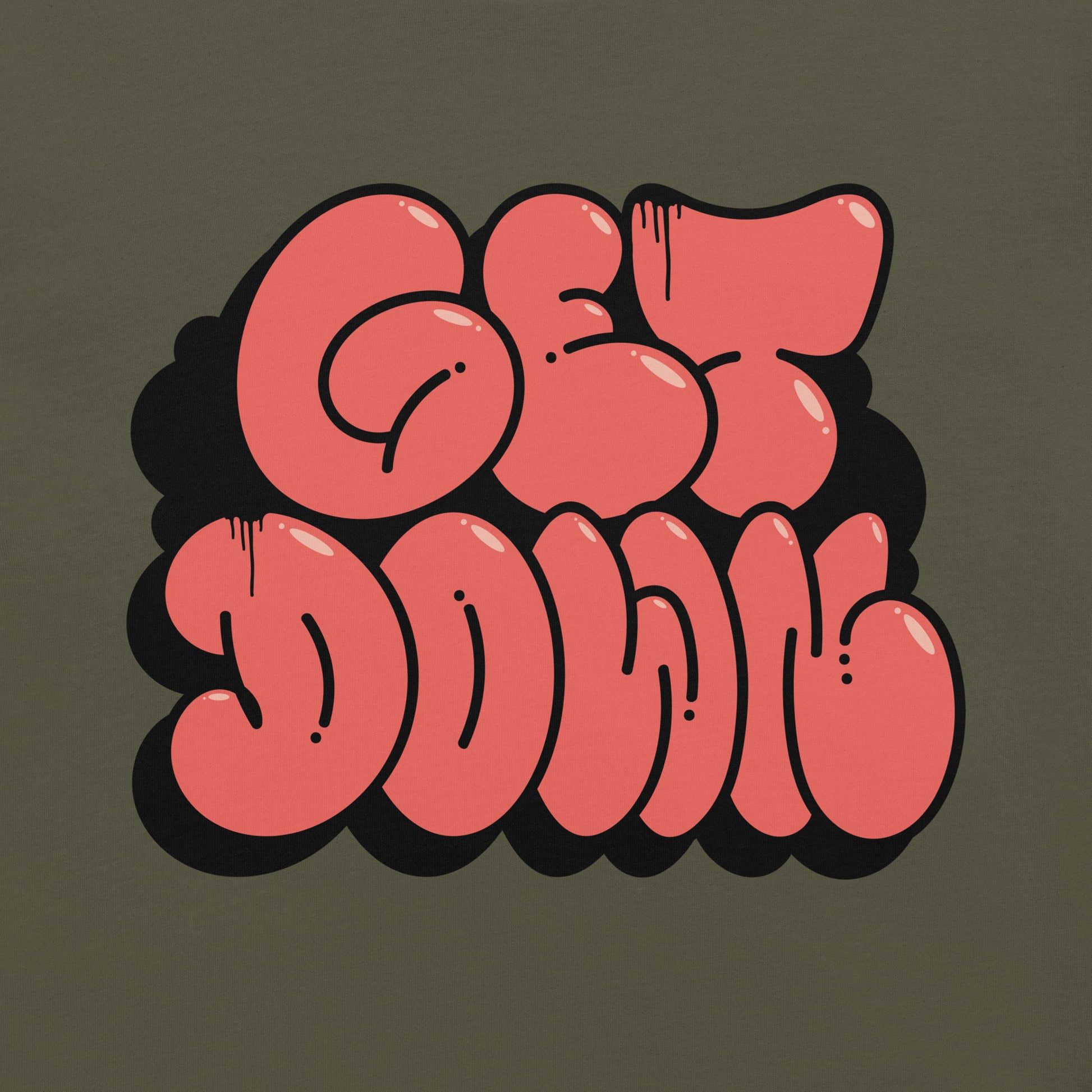 Green-Get Down Graffiti Throw-up Tee from B.Different Clothing, graphic, graffiti-inspired streetwear t-shirt