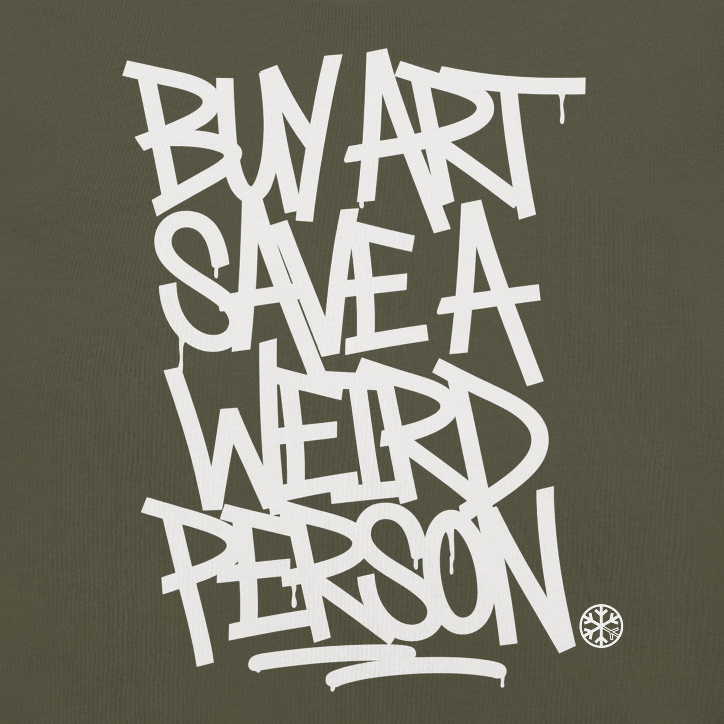 Green-Buy Art Save a Weird Person Graffiti Tee from B.Different Clothing, graphic, graffiti-inspired streetwear t-shirt