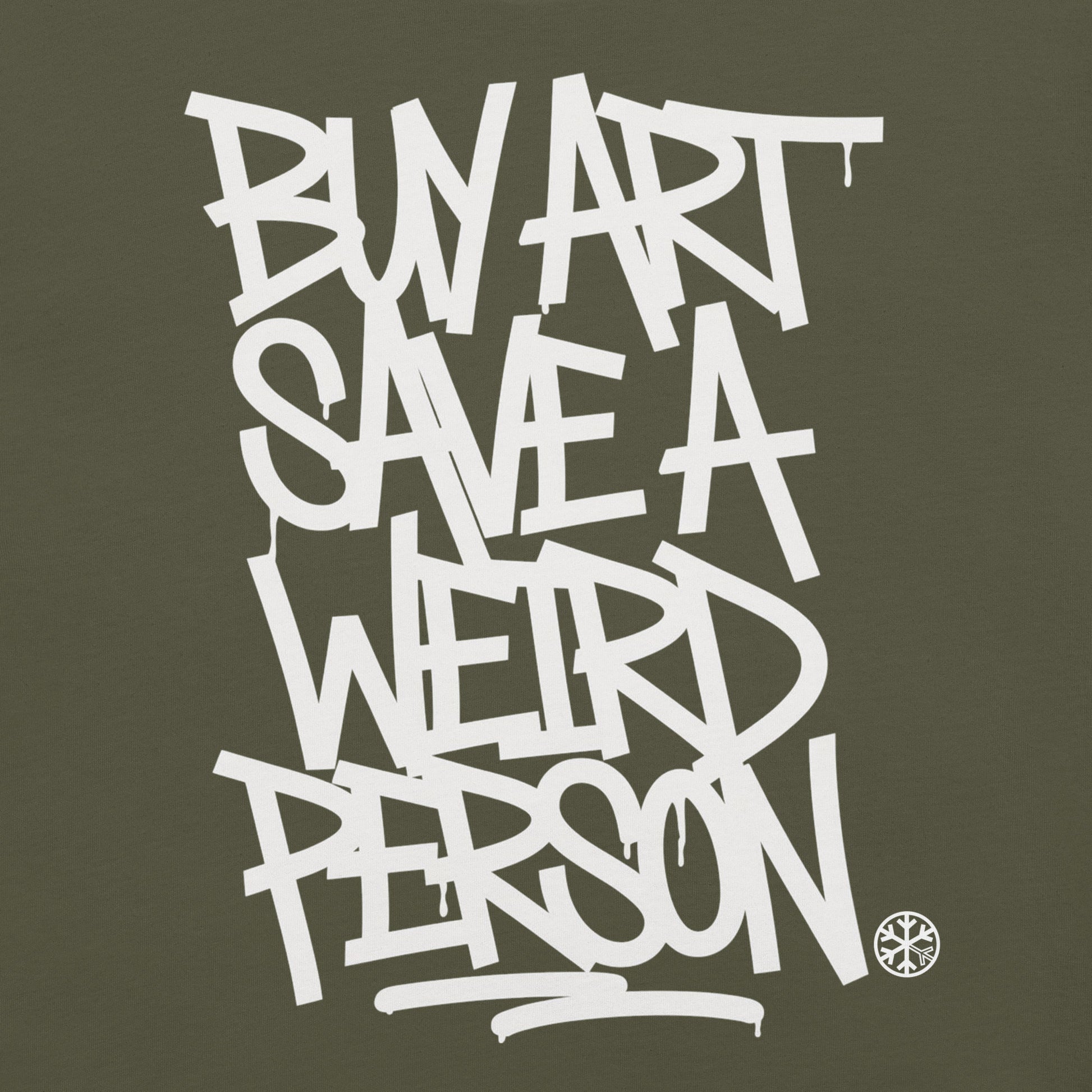 Green-Buy Art Save a Weird Person Graffiti Tee from B.Different Clothing, graphic, graffiti-inspired streetwear t-shirt