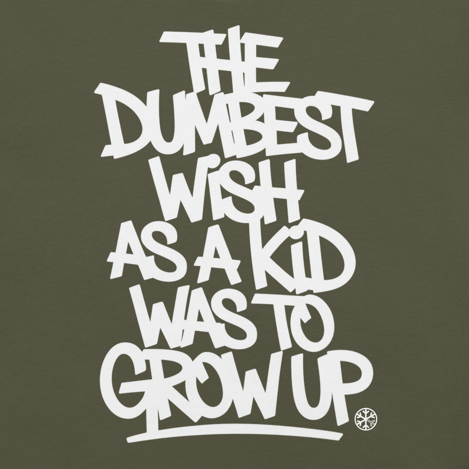 Green-The Dumbest Wish Graffiti Tag Tee from B.Different Clothing, graphic, graffiti-inspired streetwear t-shirt
