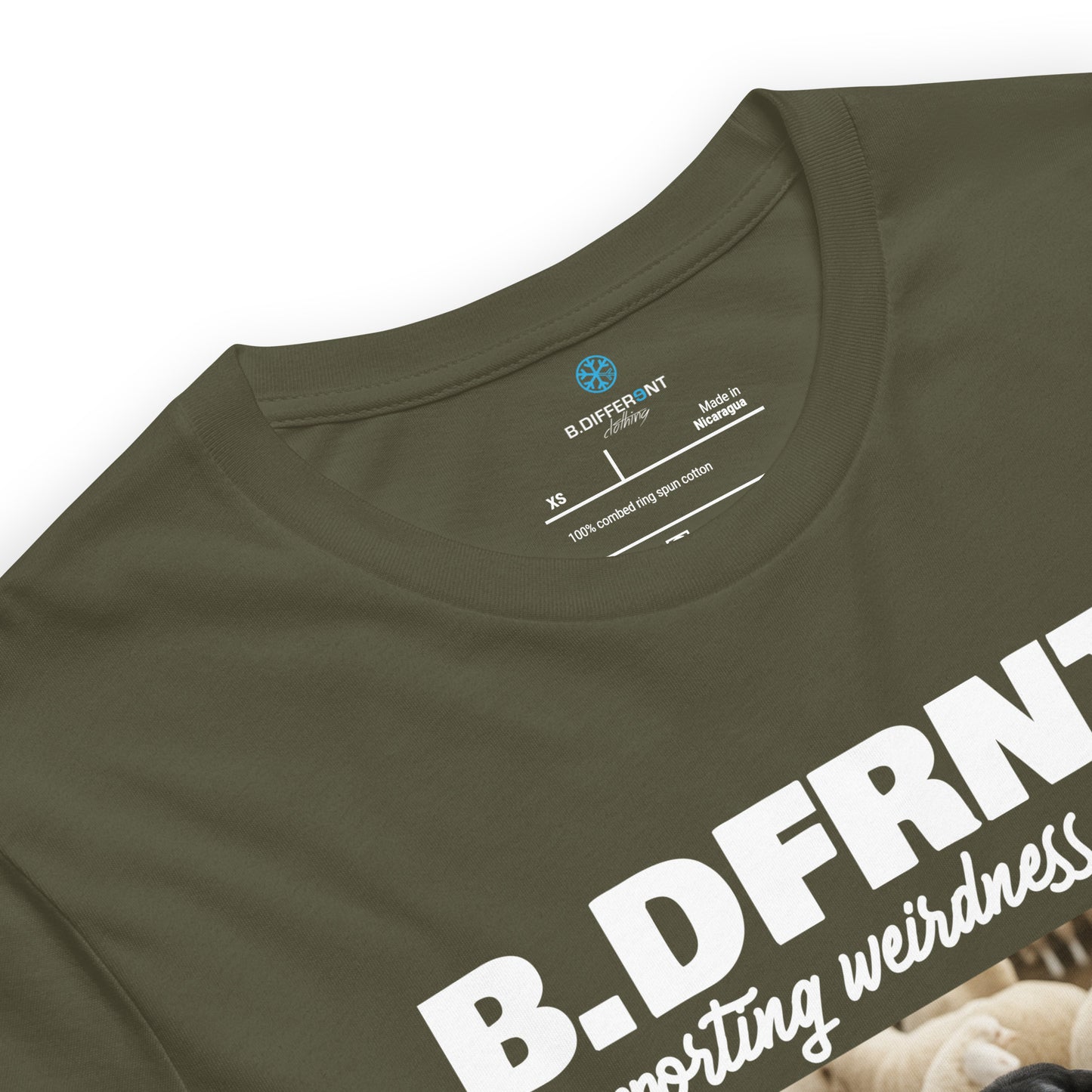 Green-Black Sheep Tee from B.Different Clothing, collar, graffiti-inspired streetwear t-shirt