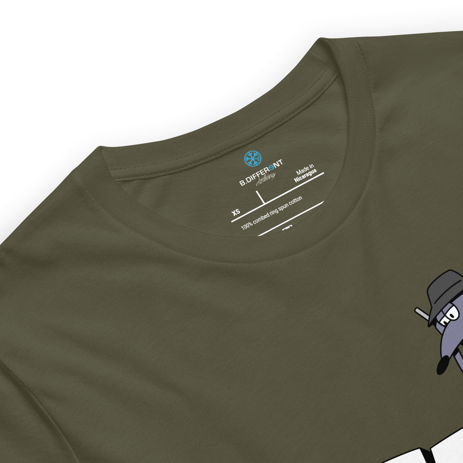 Green-Bad Boy Graffiti Tee from B.Different Clothing, collar, graffiti-inspired streetwear t-shirt