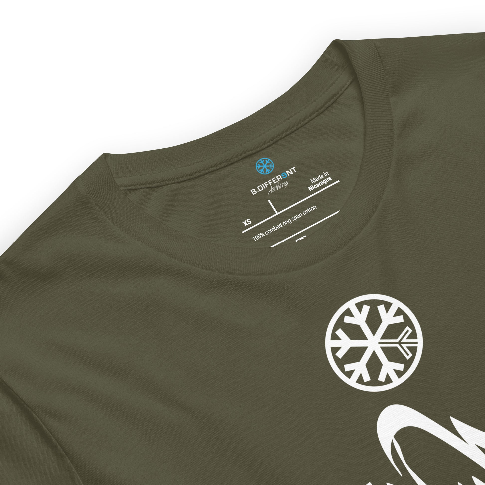 Green-Antisocial Graffiti Tag Tee from B.Different Clothing, collar, graffiti-inspired streetwear t-shirt