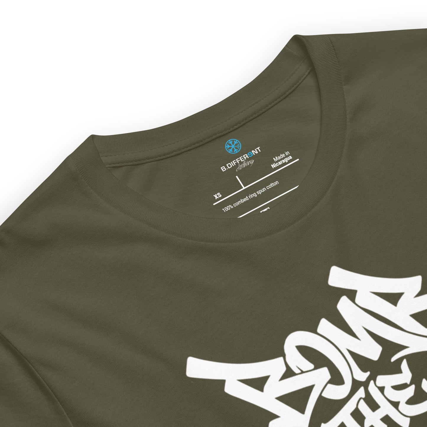 Green-Bomb The System Graffiti Tee from B.Different Clothing, collar, graffiti-inspired streetwear t-shirt