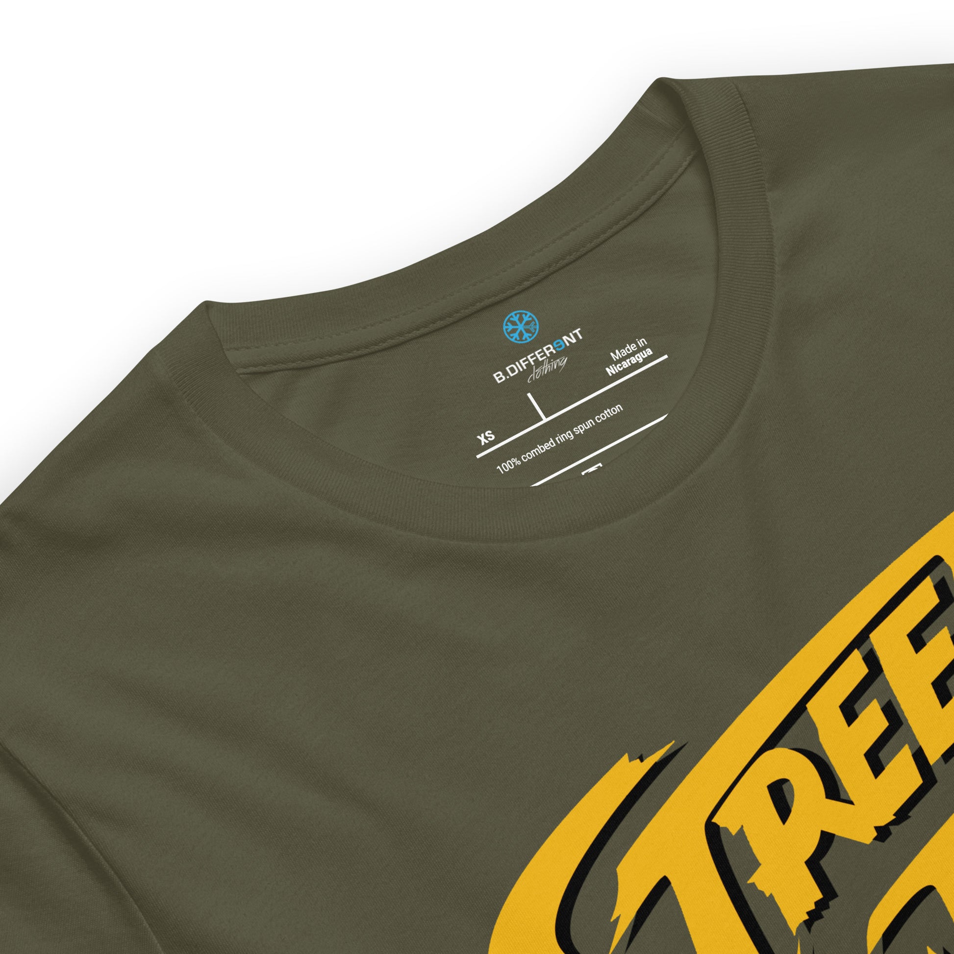 Green-Street Writer Graffiti Tee from B.Different Clothing, collar, graffiti-inspired streetwear t-shirt