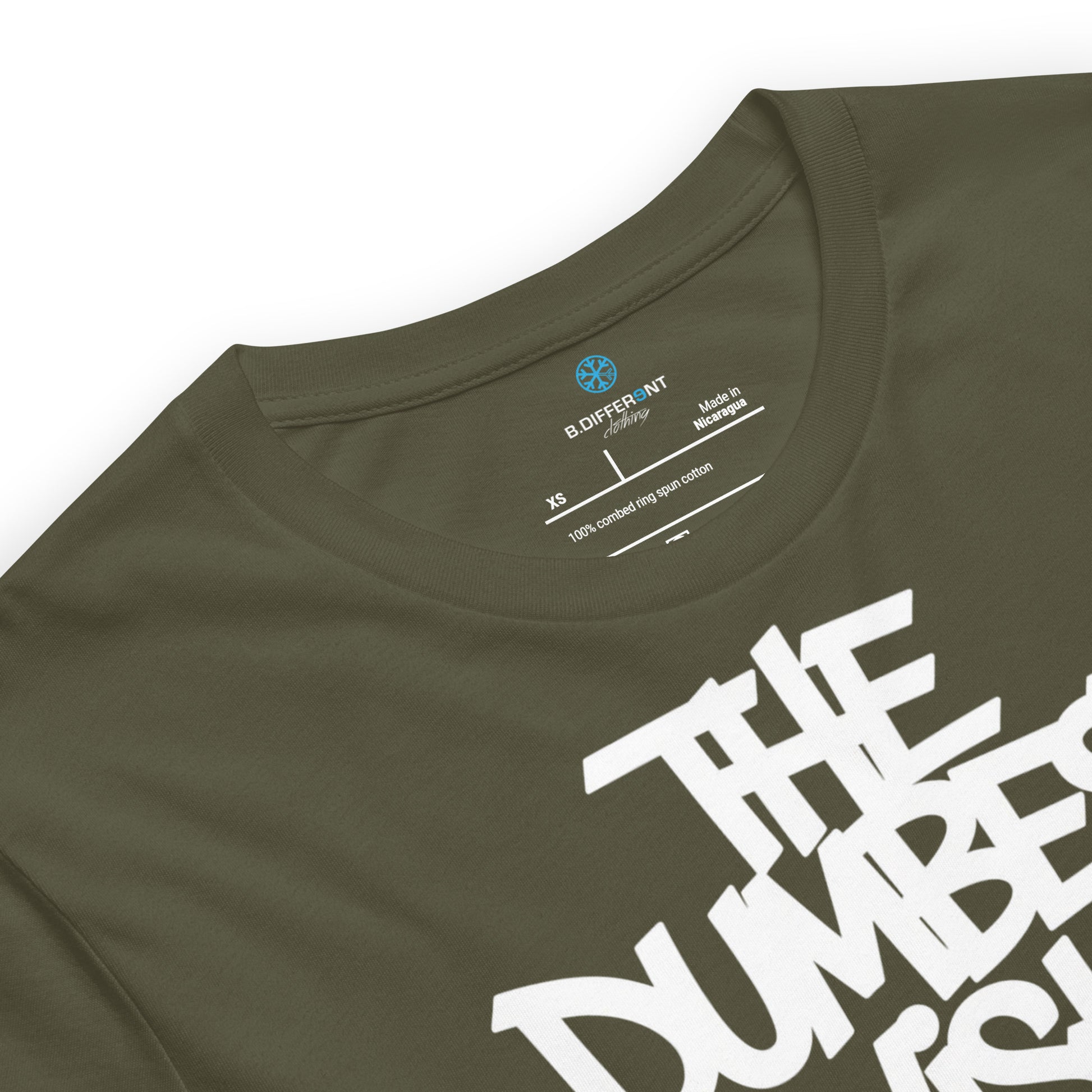 Green-The Dumbest Wish Graffiti Tag Tee from B.Different Clothing, collar, graffiti-inspired streetwear t-shirt