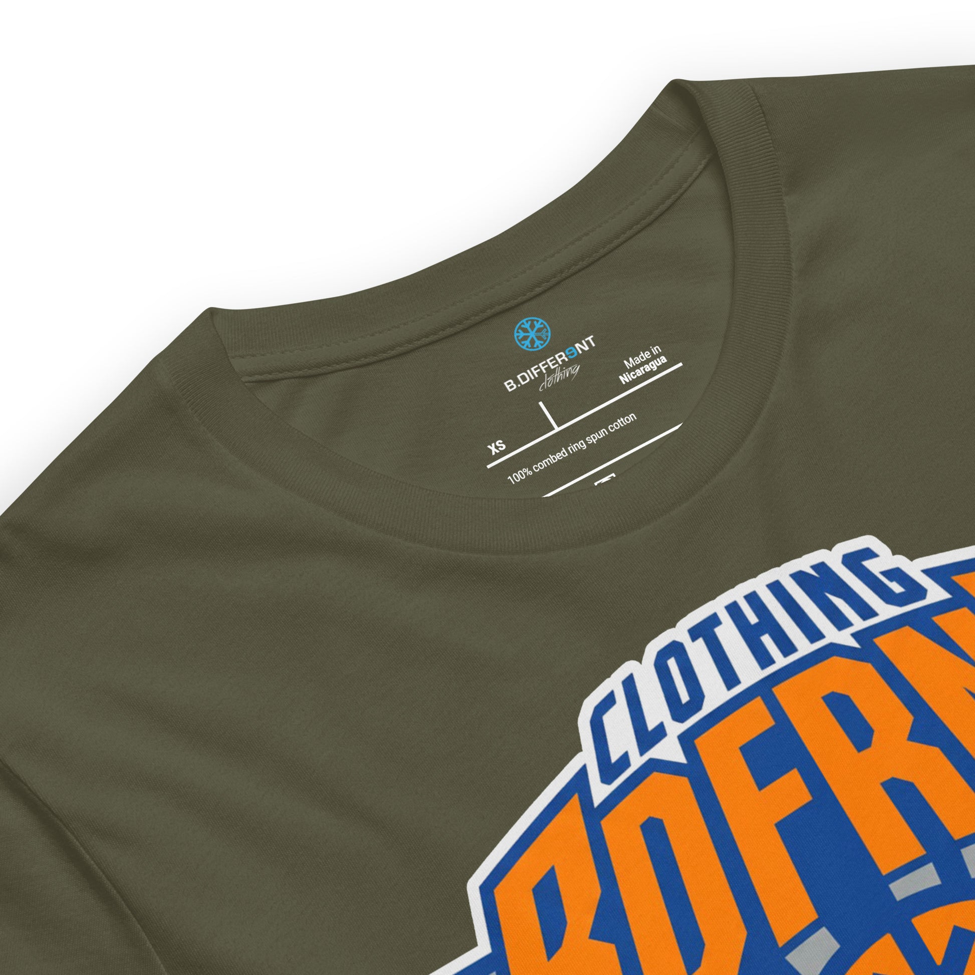 Green-BDFRNT Logo 2011 Tee from B.Different Clothing, collar, graffiti-inspired streetwear t-shirt