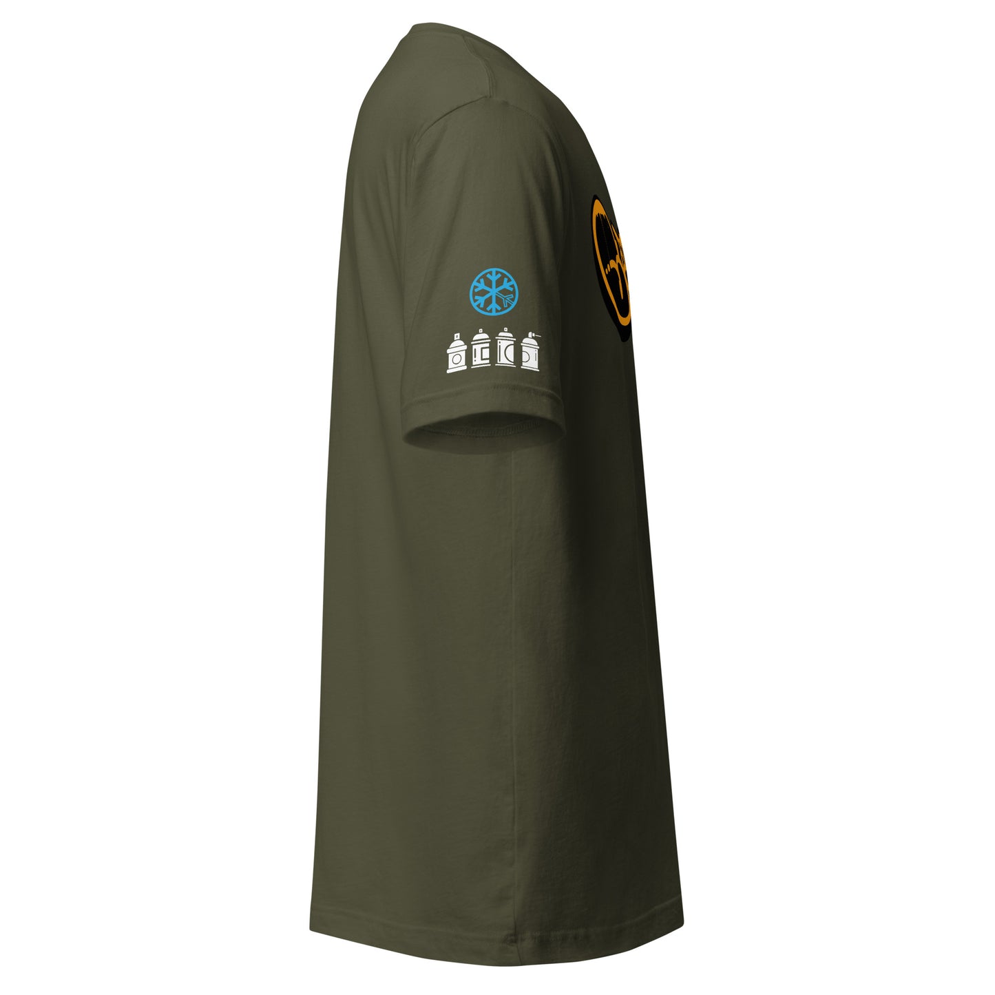 Green-Get Down Graffiti Tag Tee from B.Different Clothing, side view, graffiti-inspired streetwear t-shirt