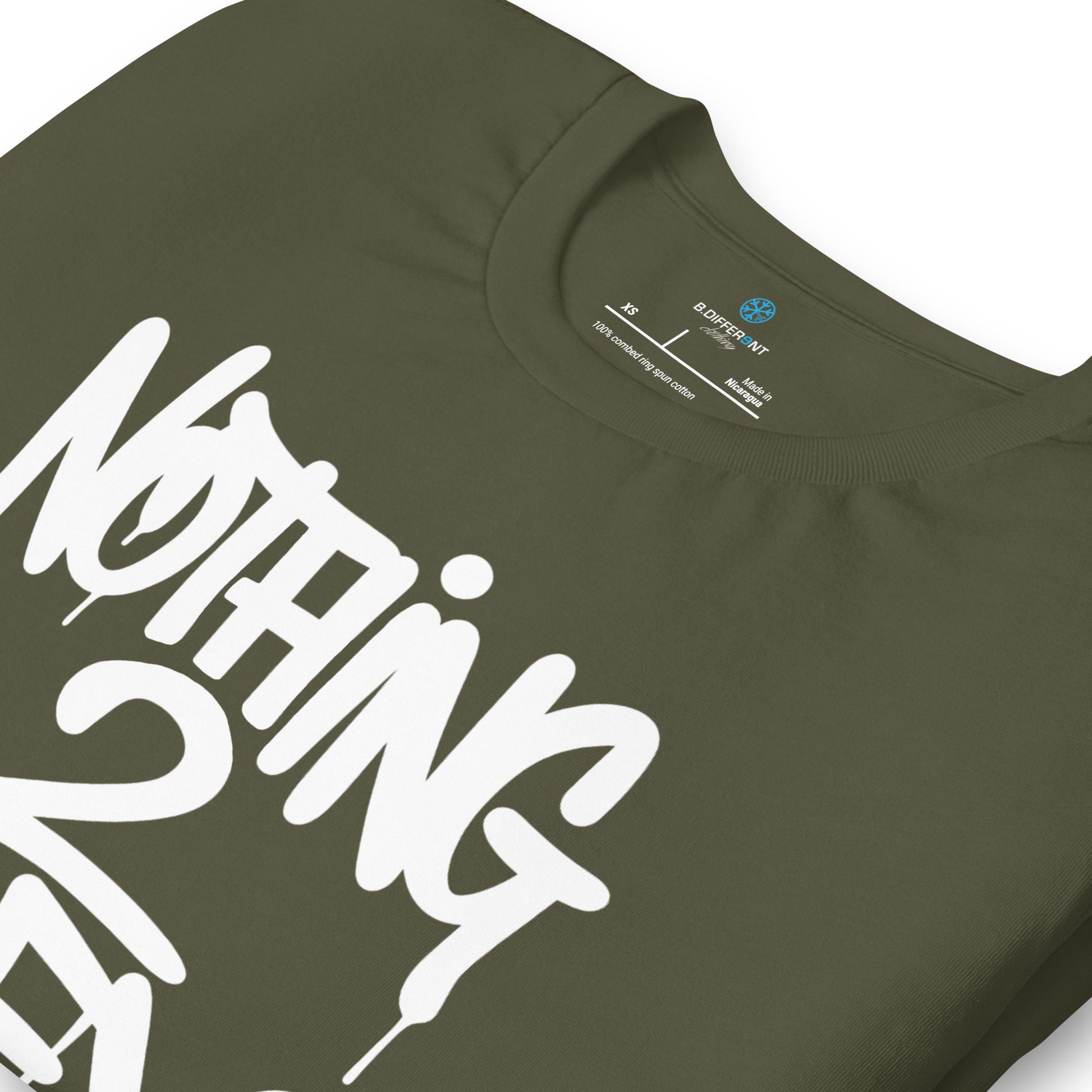 Green-Nothing 2 Obey Graffiti Tee from B.Different Clothing, detail, graffiti-inspired streetwear t-shirt
