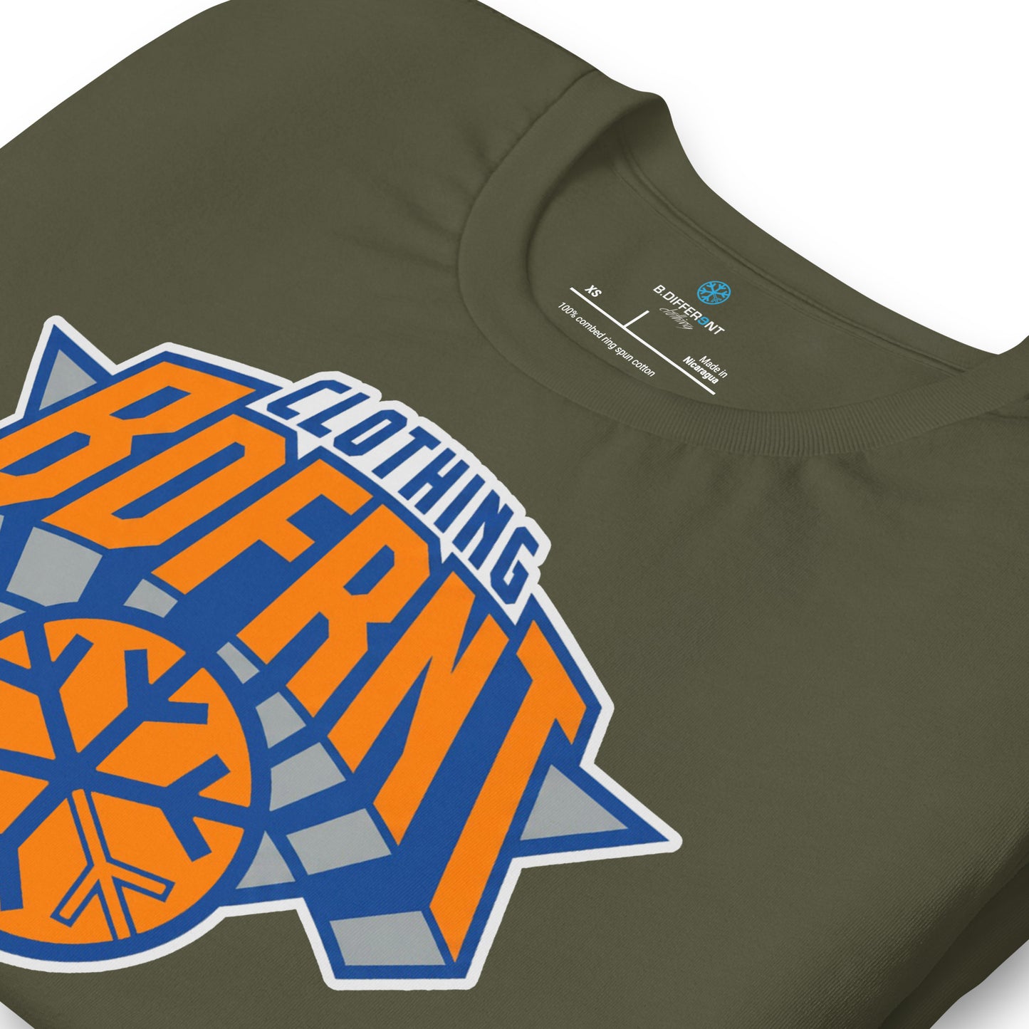 Green-BDFRNT Logo 2011 Tee from B.Different Clothing, detail, graffiti-inspired streetwear t-shirt