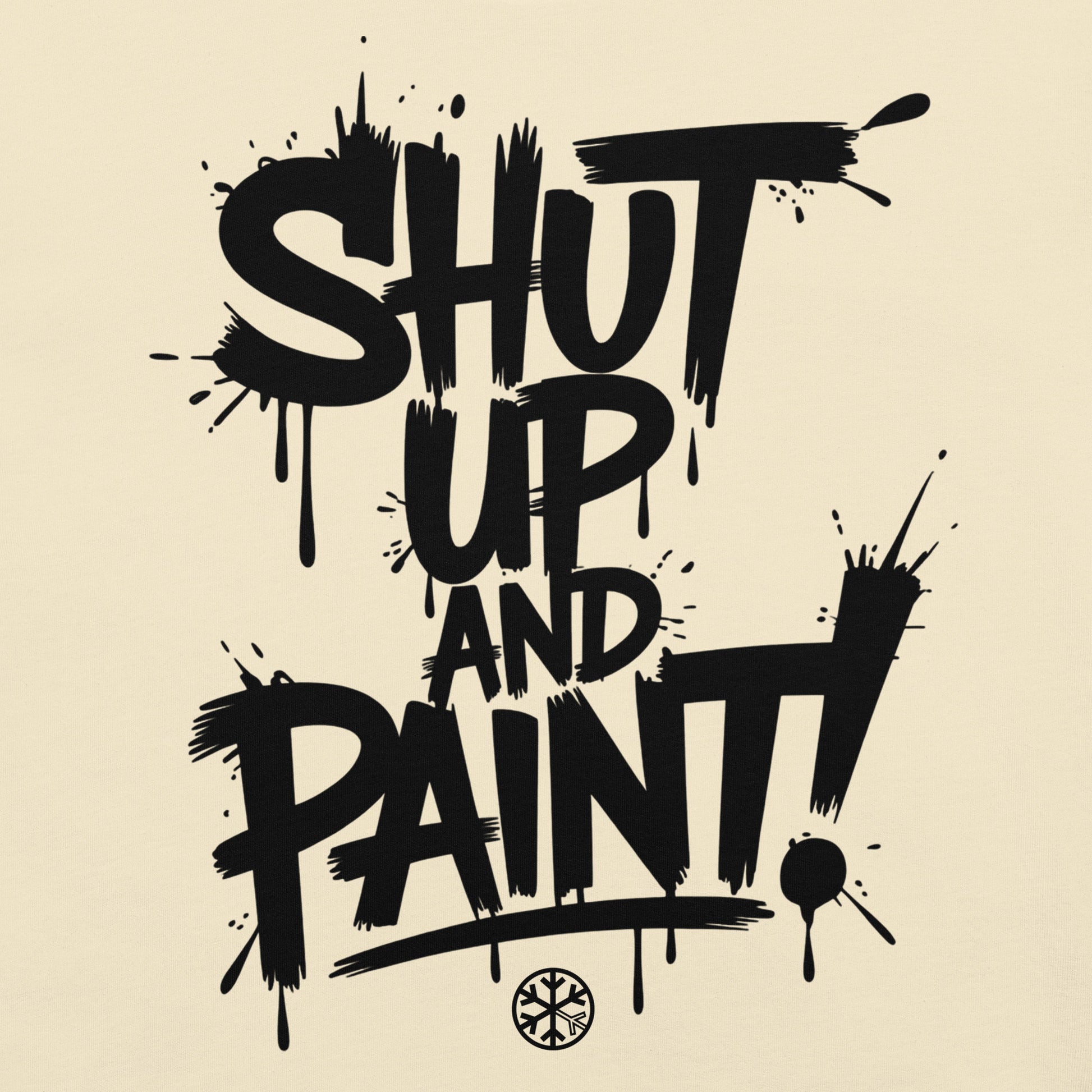 Beige-Shut Up and Paint Graffiti Tee from B.Different Clothing, graphic, graffiti-inspired streetwear t-shirt
