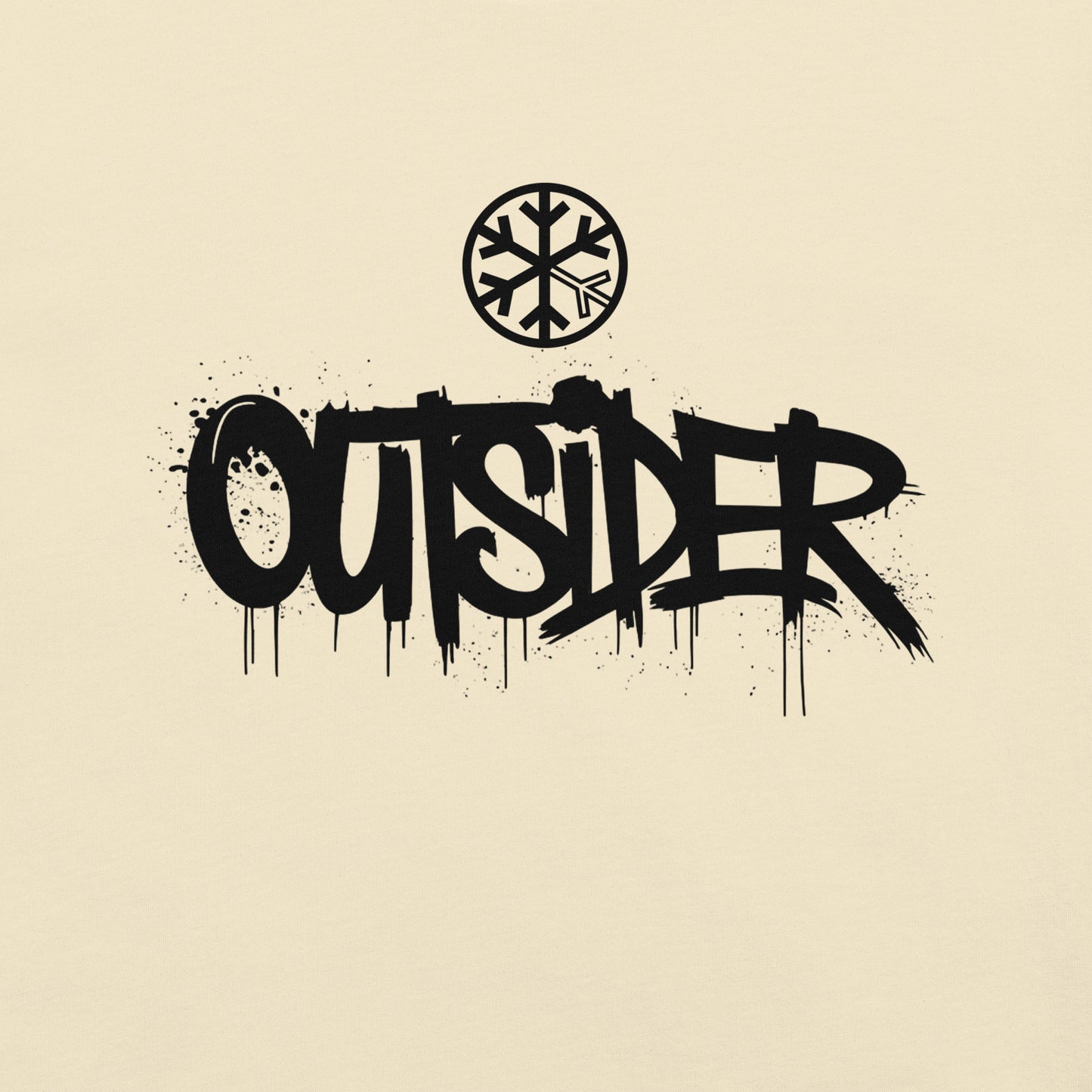 Beige-Outsider Graffiti Tag Tee from B.Different Clothing, graphic, graffiti-inspired streetwear t-shirt