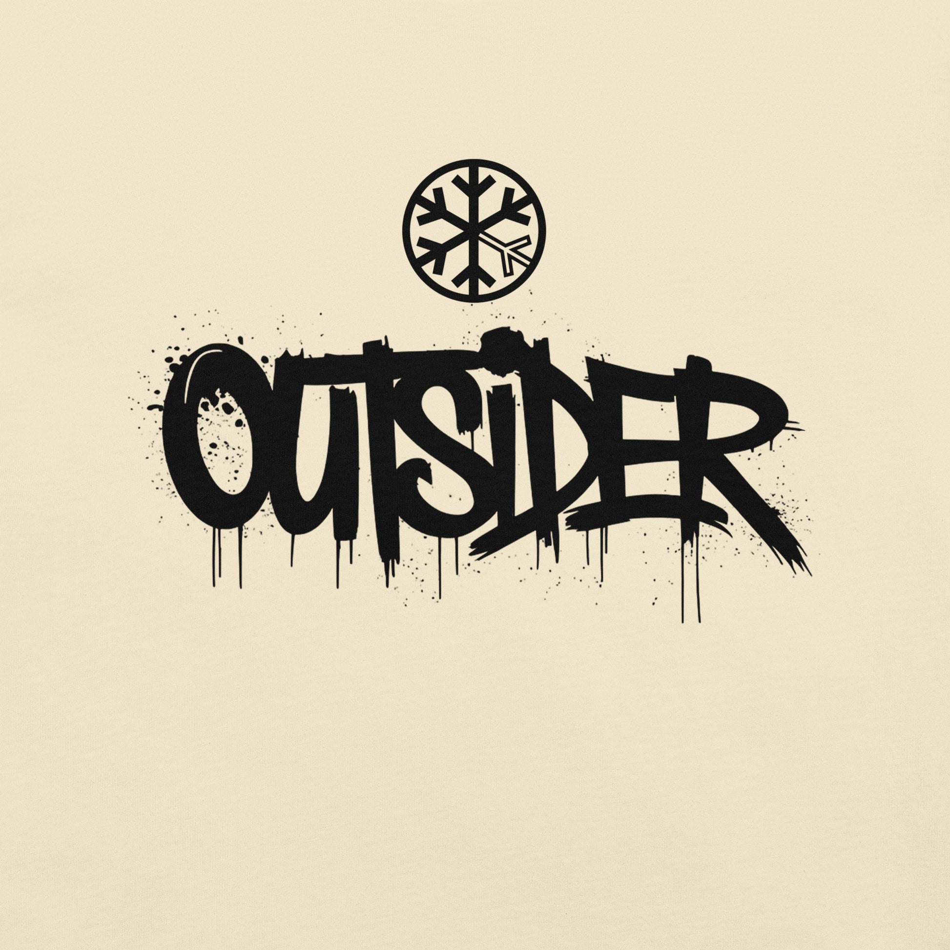 Beige-Outsider Graffiti Tag Tee from B.Different Clothing, graphic, graffiti-inspired streetwear t-shirt