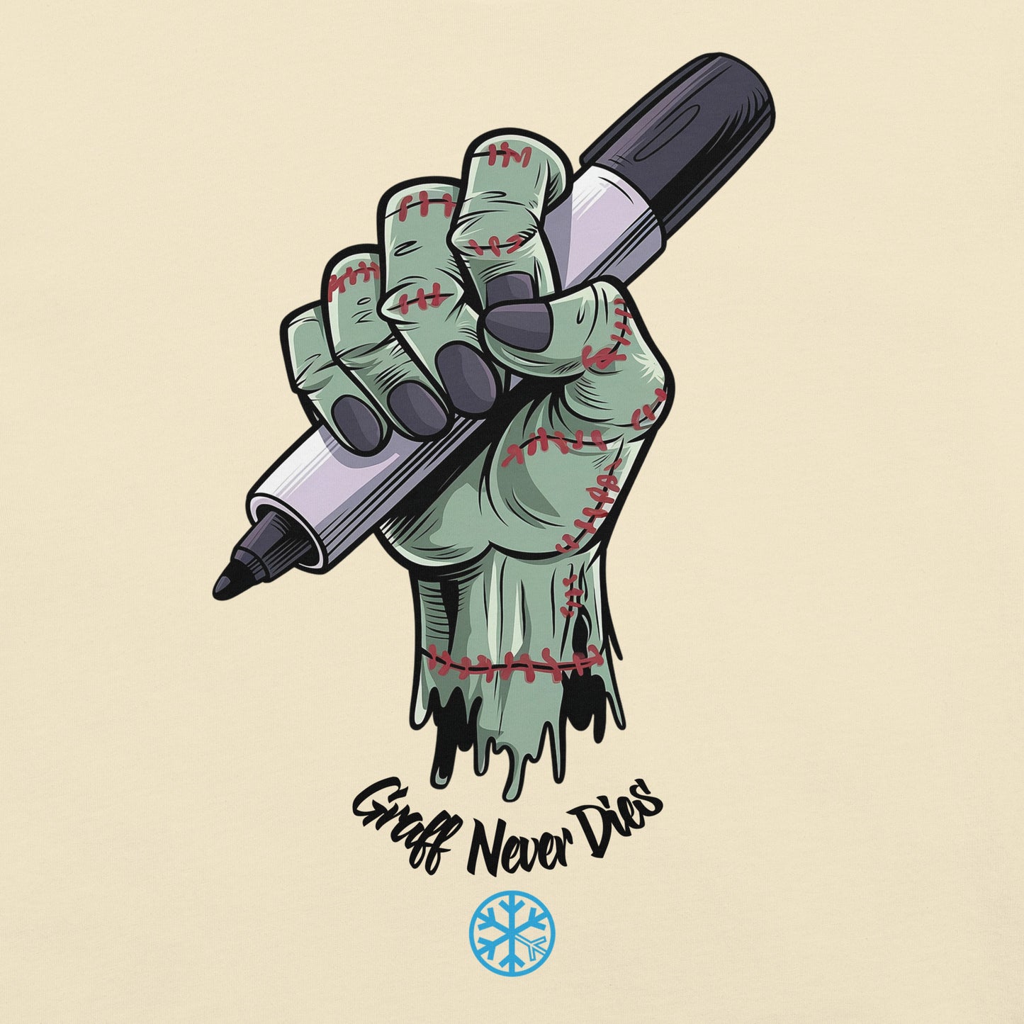 Beige-Thing Graffiti Tee from B.Different Clothing, graphic, graffiti-inspired streetwear t-shirt