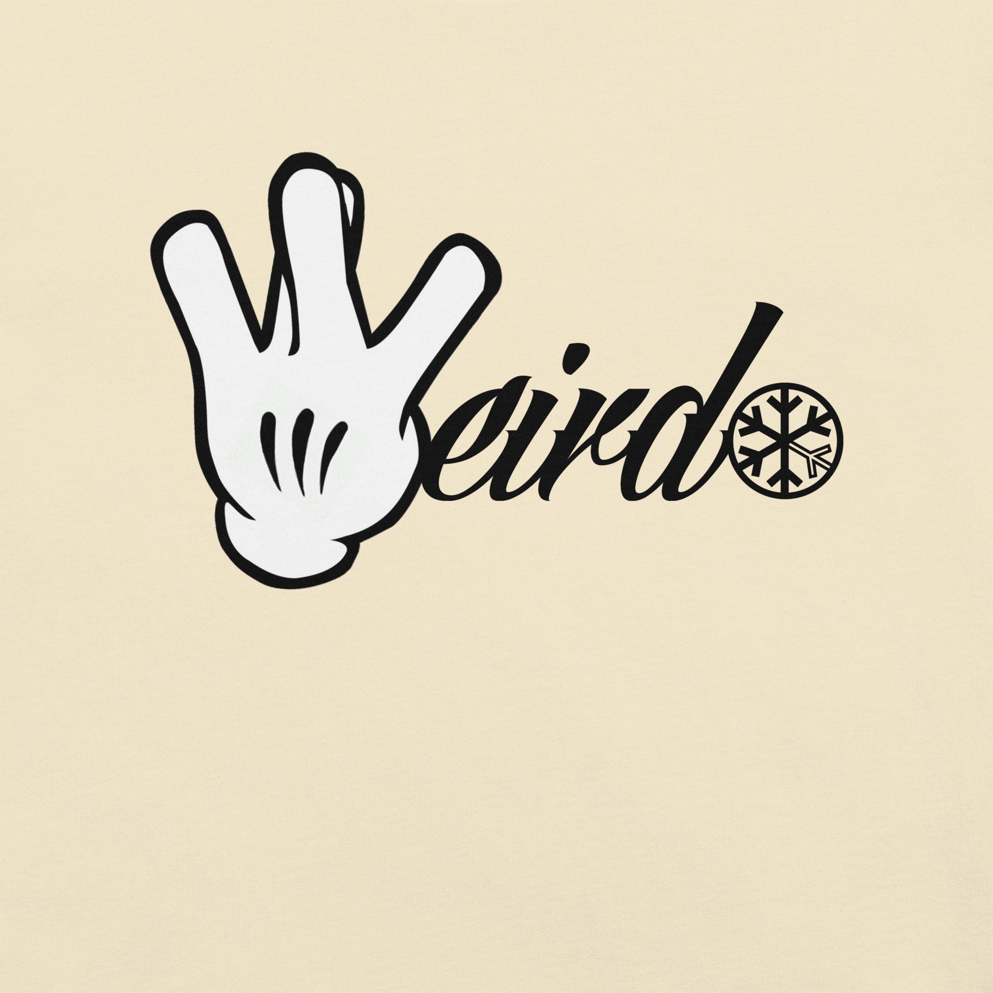 Beige-Weirdo Hand Sign Tee from B.Different Clothing, graphic, graffiti-inspired streetwear t-shirt