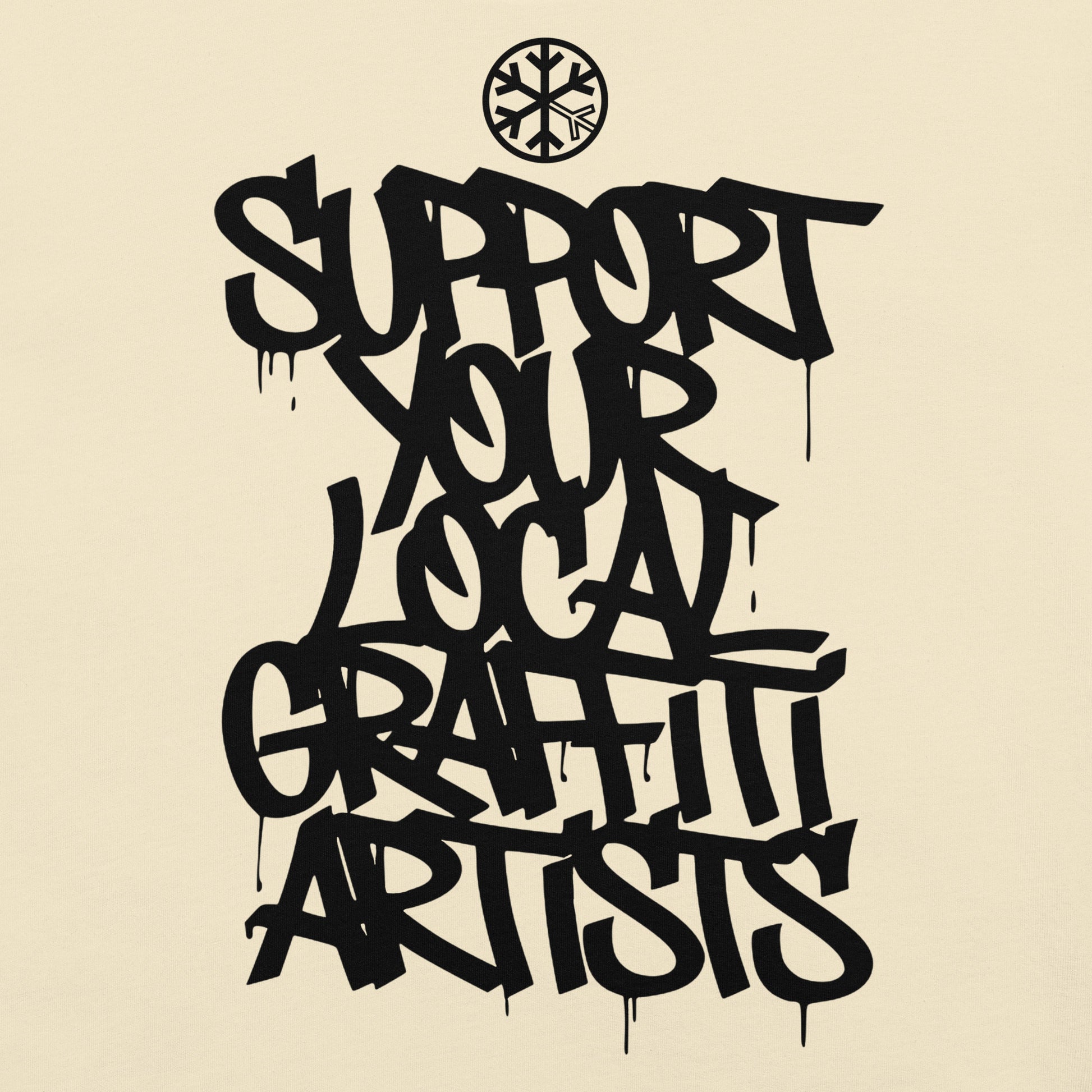 Beige-Support Your Local Graffiti Artists Tee from B.Different Clothing, graphic, graffiti-inspired streetwear t-shirt