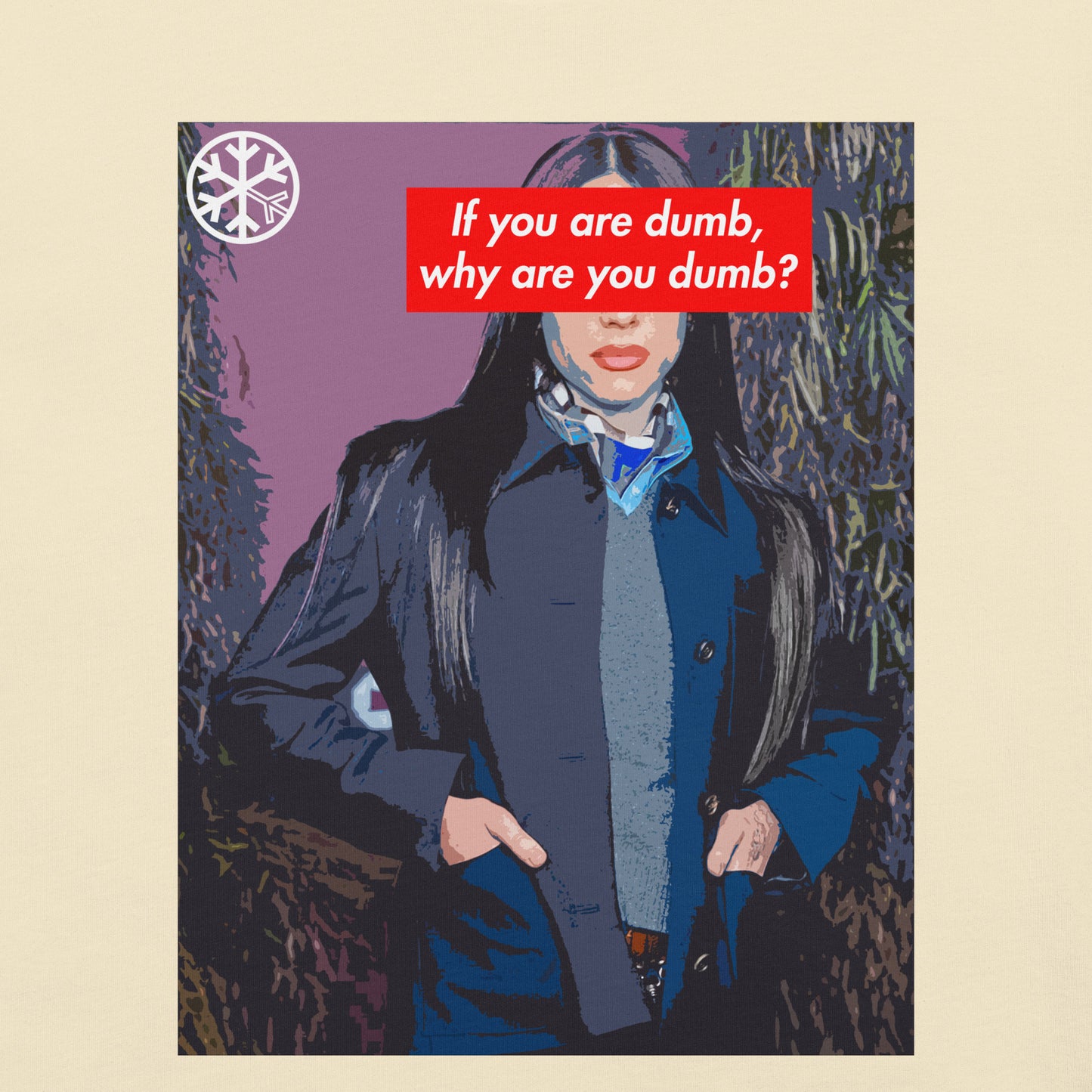 Beige-Why Are You Dumb Tee from B.Different Clothing, graphic, graffiti-inspired streetwear t-shirt