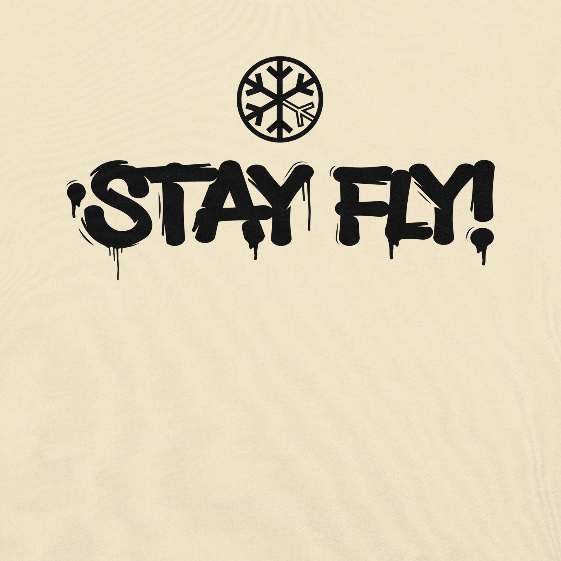 Beige-Stay Fly Graffiti Tag Tee from B.Different Clothing, graphic, graffiti-inspired streetwear t-shirt