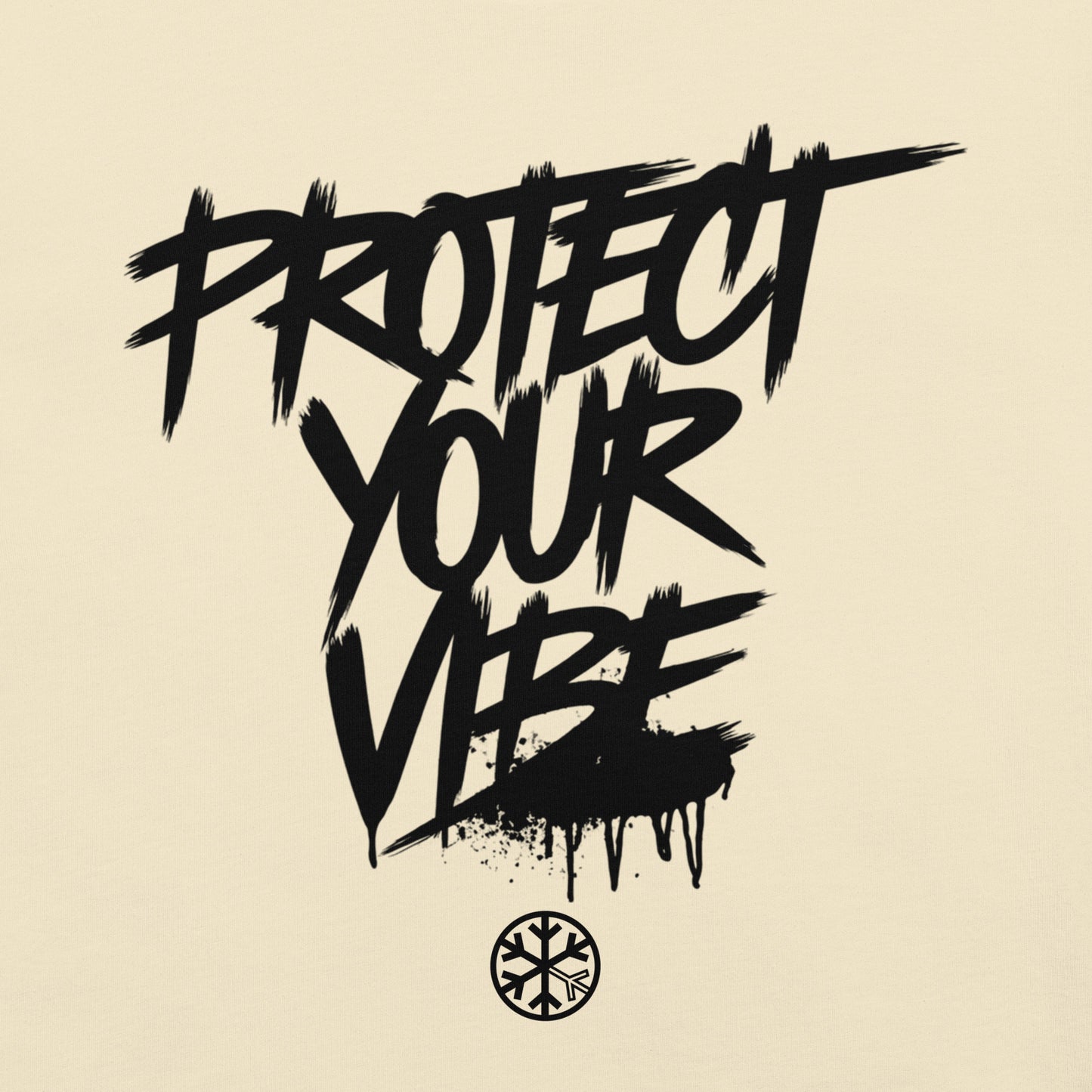 Beige-Protect Your Vibe Graffiti Tag Tee from B.Different Clothing, graphic, graffiti-inspired streetwear t-shirt