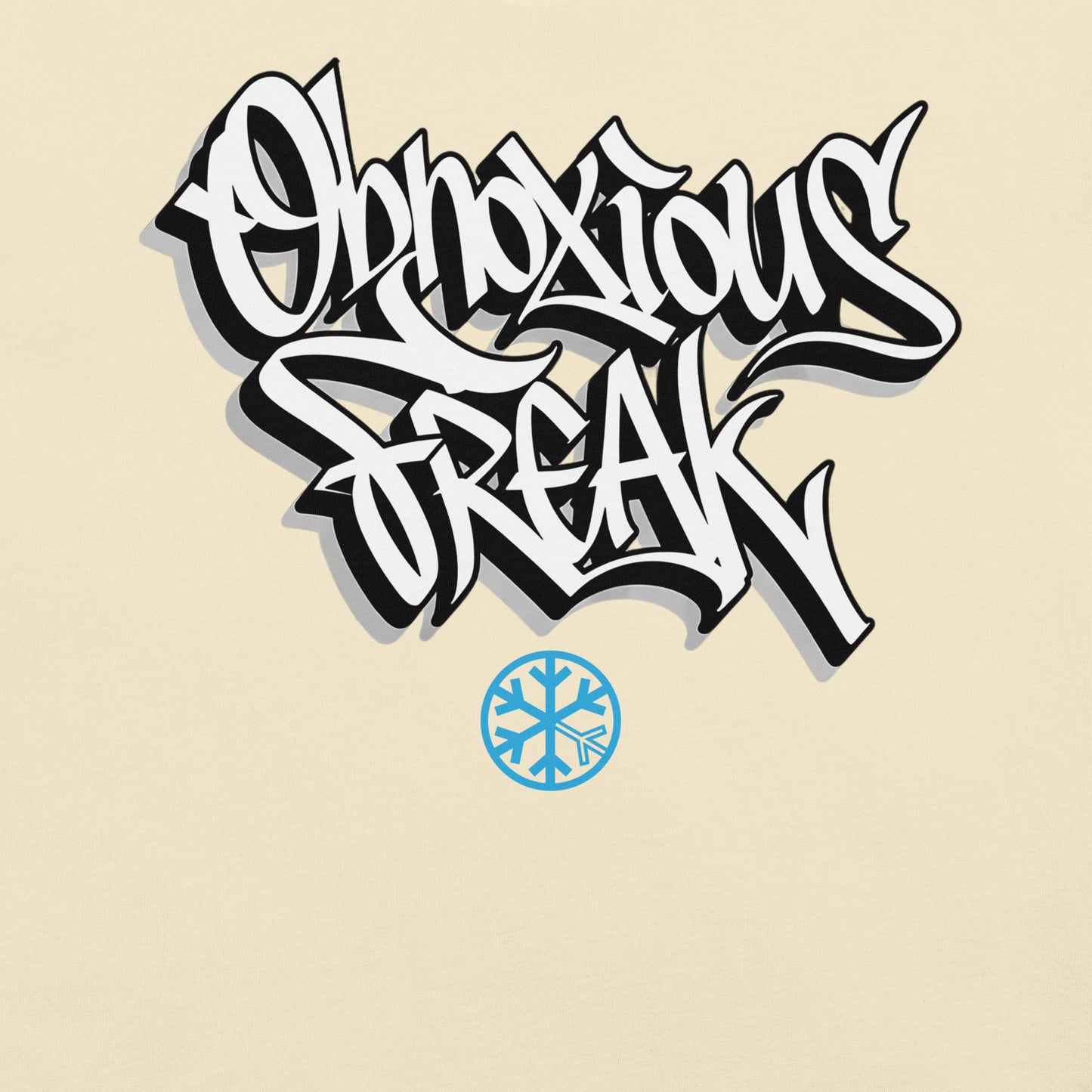 Beige-Obnoxious Freak Graffiti Tee from B.Different Clothing, graphic, graffiti-inspired streetwear t-shirt