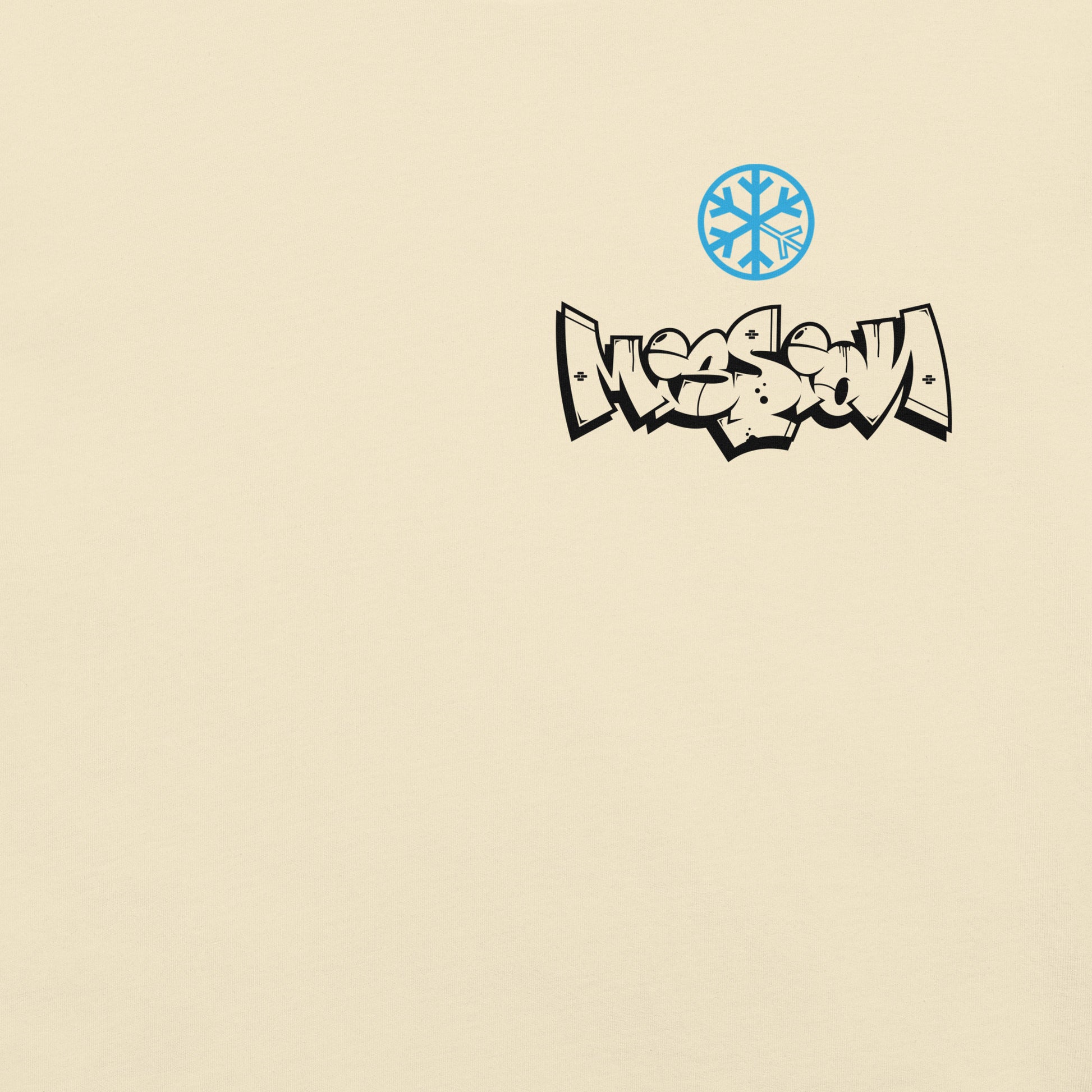 Beige-Mission Graffiti Character Tee from B.Different Clothing, front graphic, graffiti-inspired streetwear t-shirt