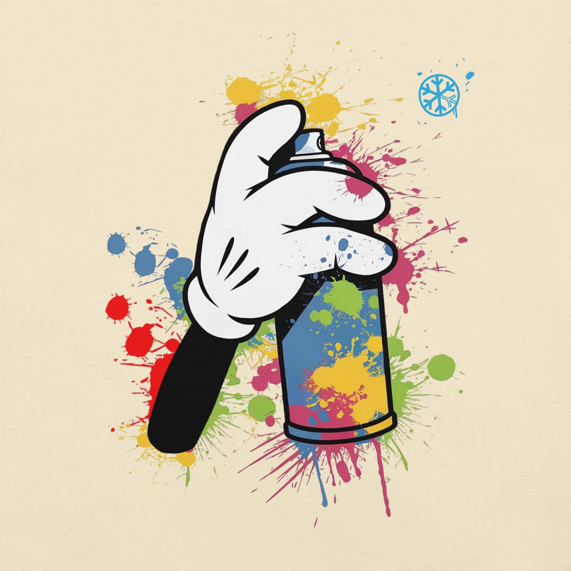 Beige-Hand Spray Can Graffiti Tee from B.Different Clothing, graphic, graffiti-inspired streetwear t-shirt