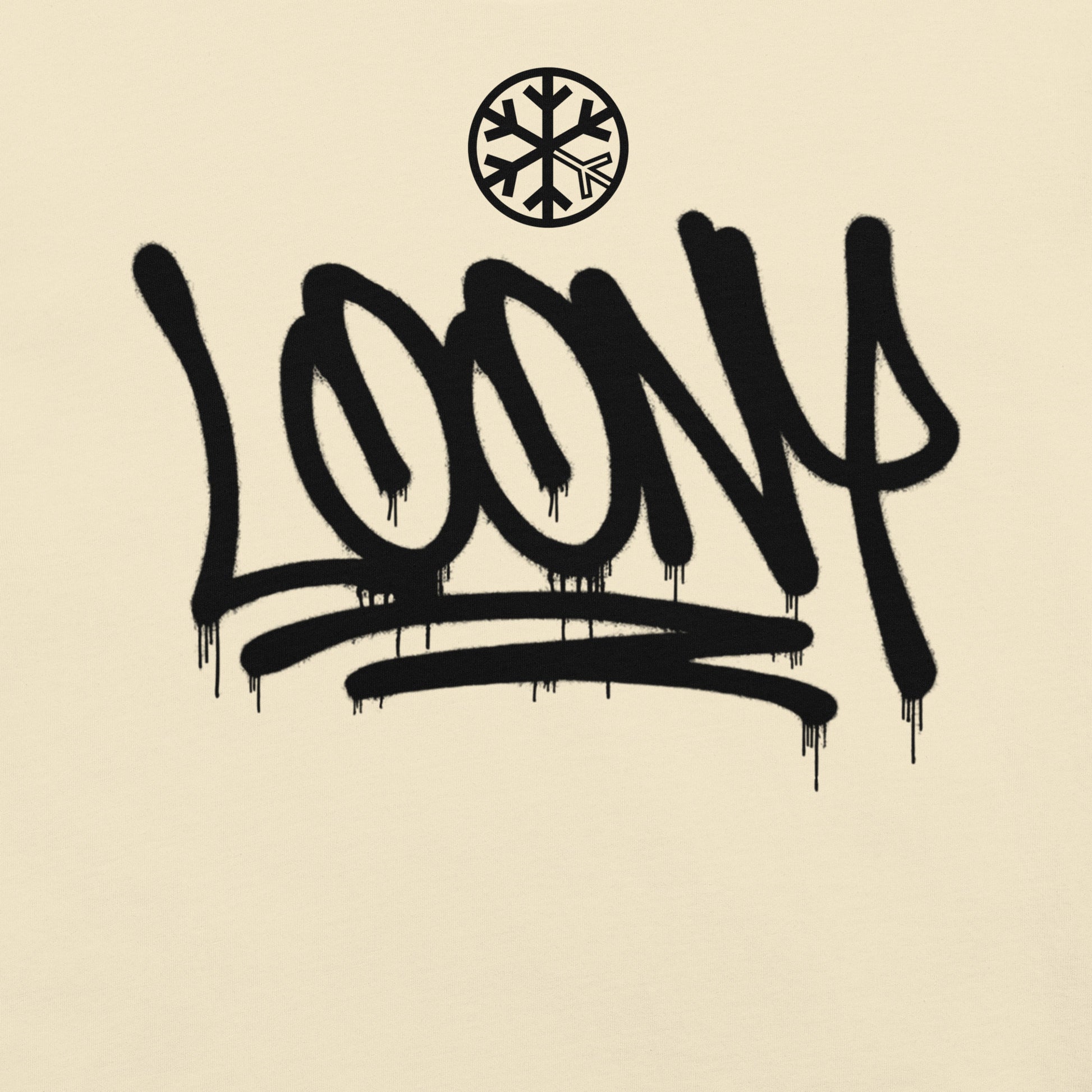 Beige-Loony Graffiti Tag Tee from B.Different Clothing, graphic, graffiti-inspired streetwear t-shirt