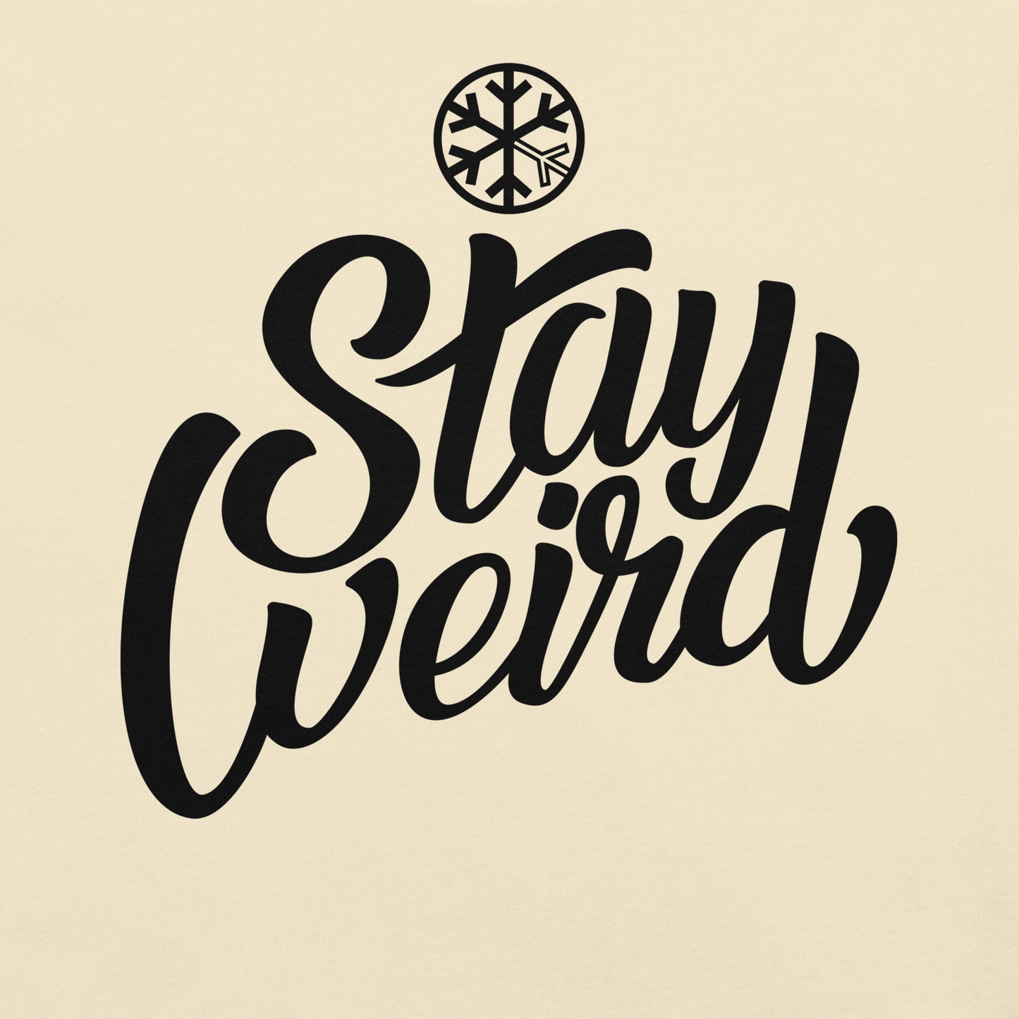 Beige-Stay Weird Tee from B.Different Clothing, graphic, graffiti-inspired streetwear t-shirt