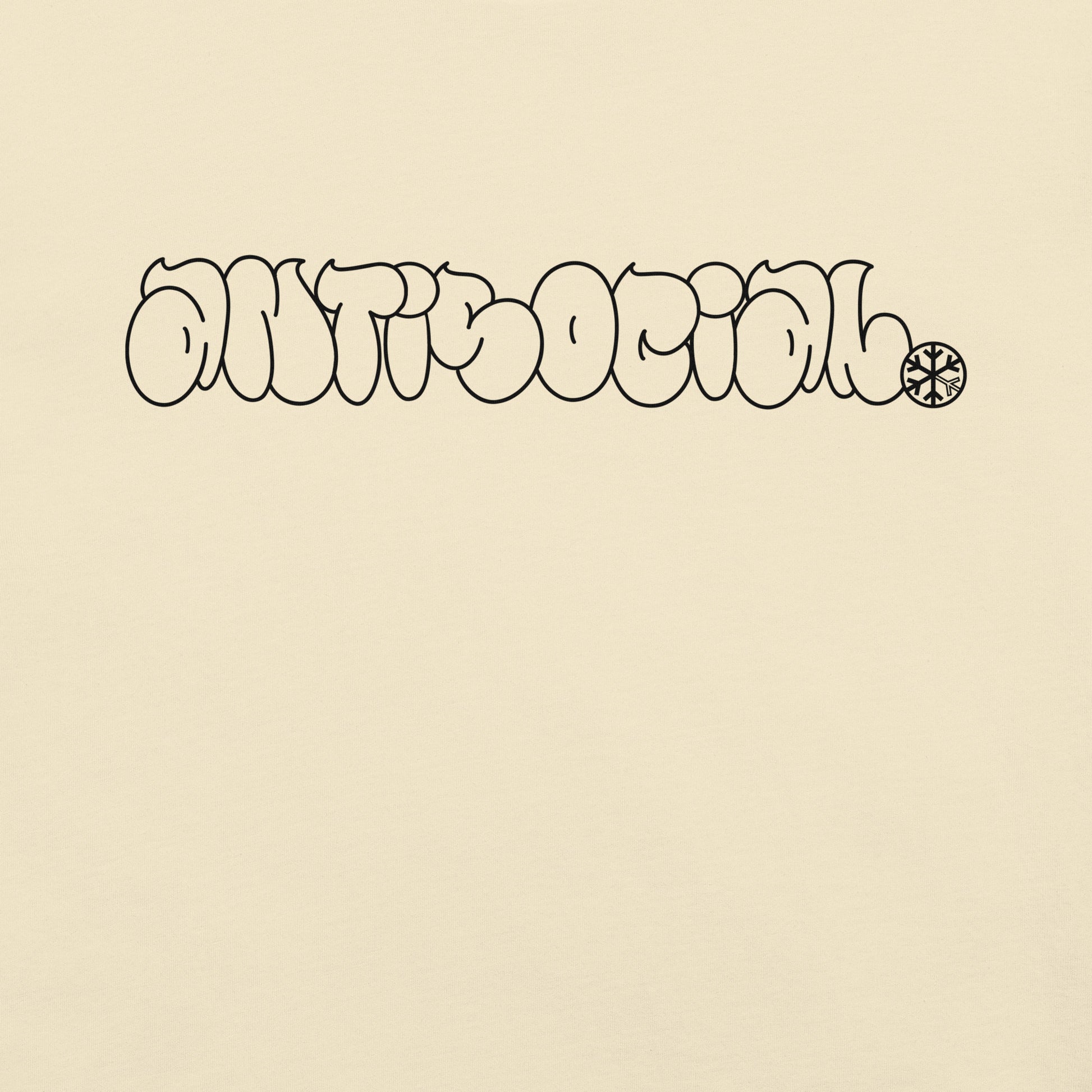 Beige-Antisocial Graffiti Hollow Tee from B.Different Clothing, graphic, graffiti-inspired streetwear t-shirt