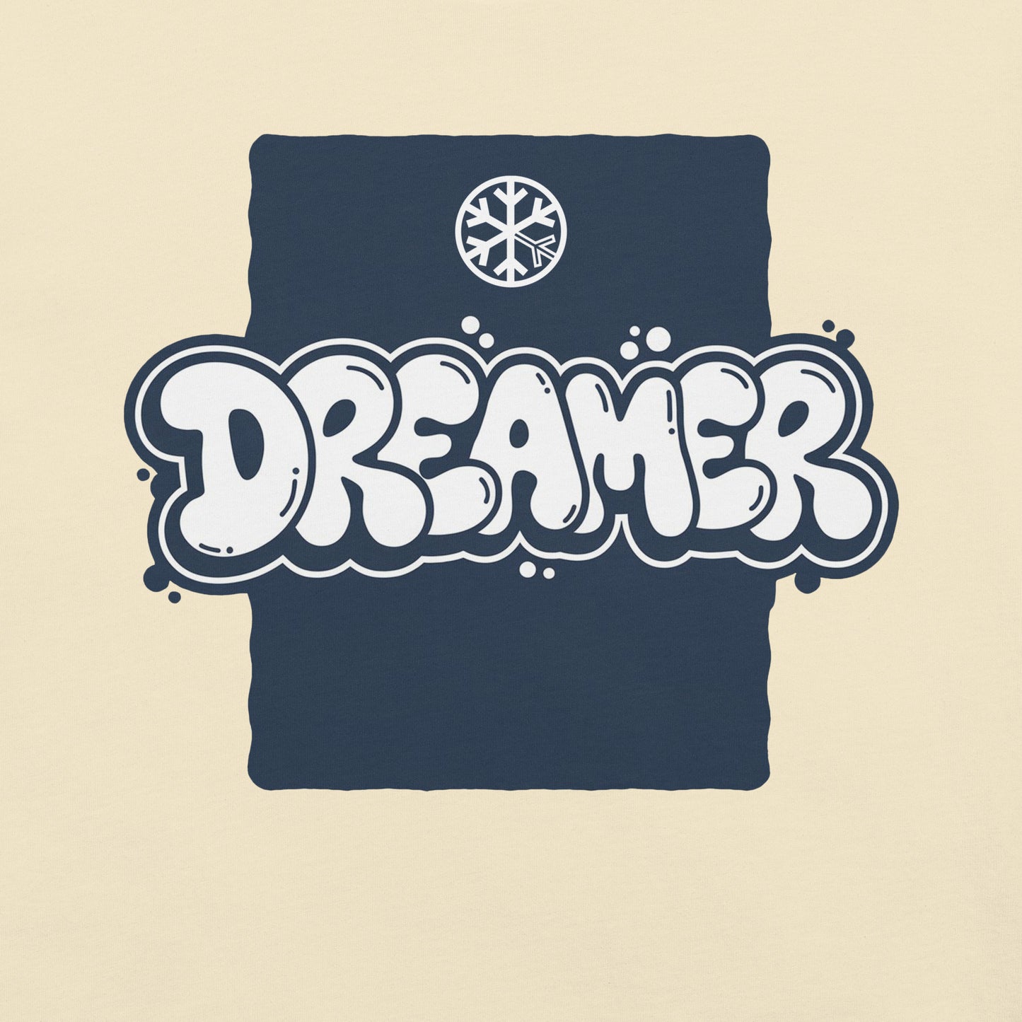 Beige-Dreamer Graffiti Throw-up Tee from B.Different Clothing, graphic, graffiti-inspired streetwear t-shirt